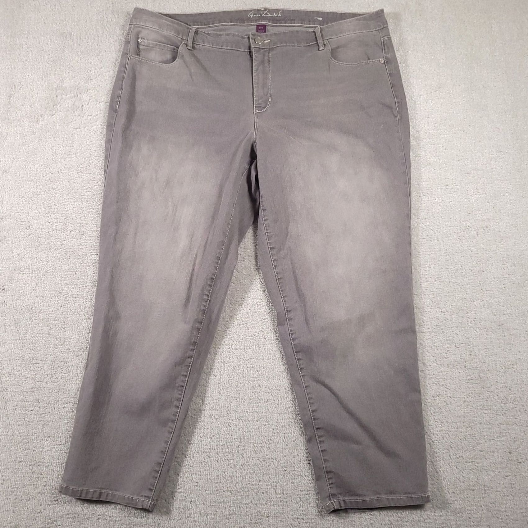 Gloria Vanderbilt Gloria Vanderbilt All Around Slimming Effect Crop Jeans Women's 18W Gray Stretch Denim Cropped 27 In Inseam Womens Size 40" / US 18 - 2 Thumbnail