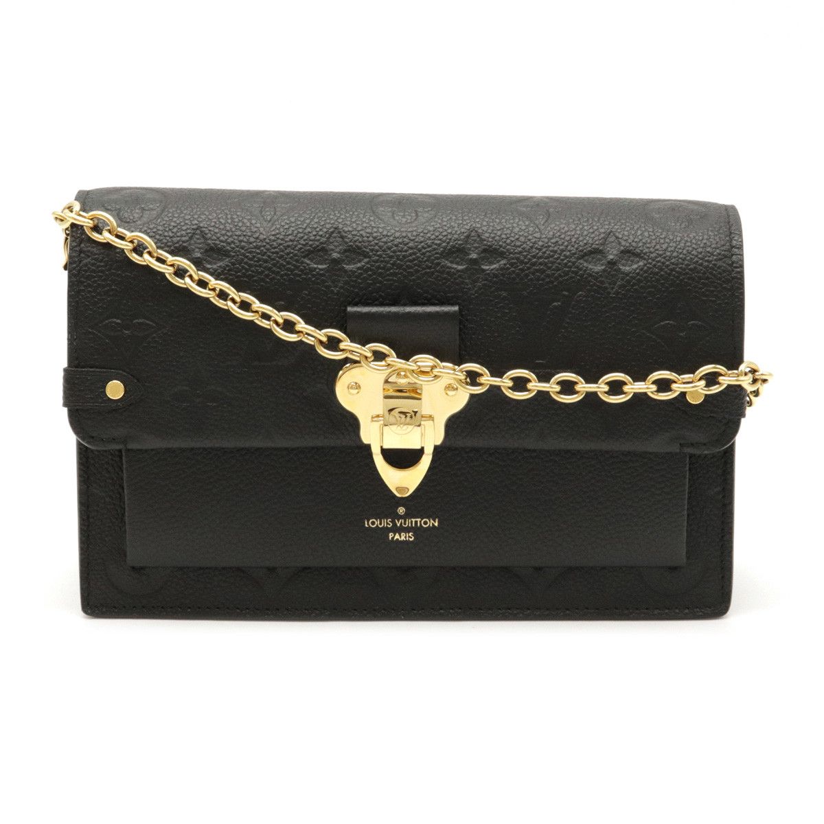 Louis Vuitton Monogram Empreinte Victoire Chain Shoulder Bag Noir