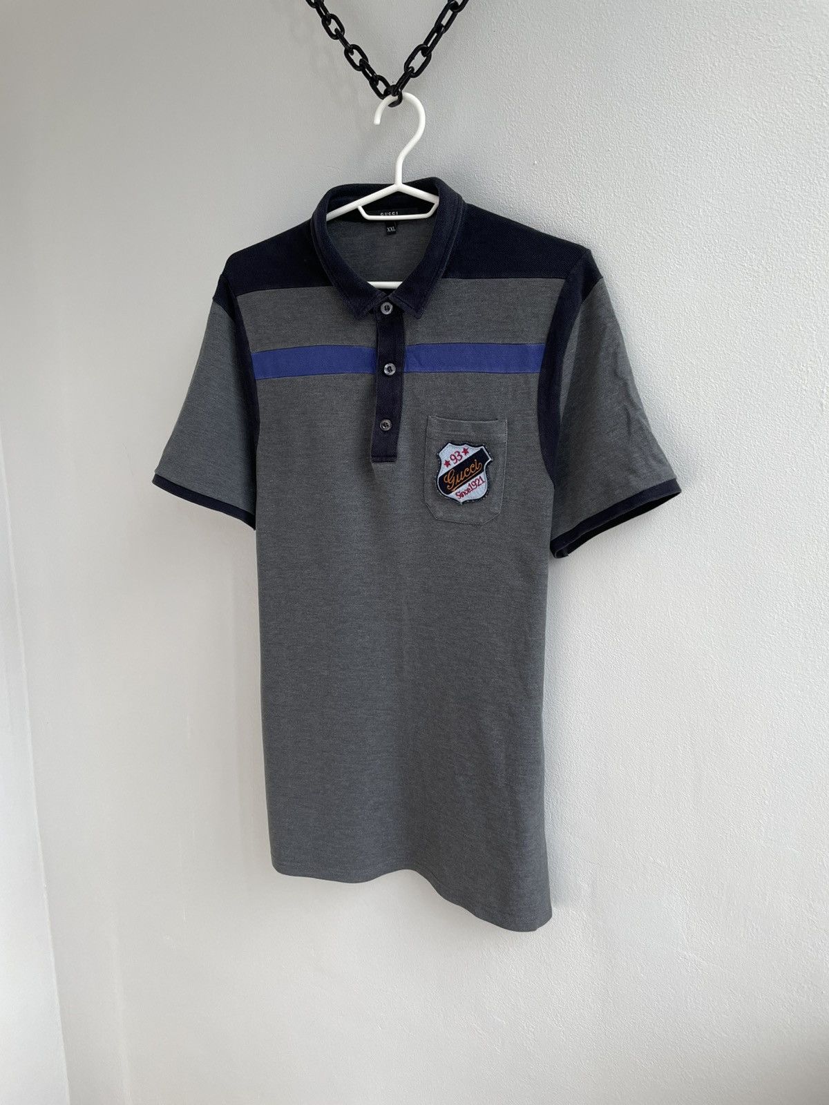 Gucci Gucci Cotton Grey Polo Shirt T Shirt Tee Logo Patched Size US XXL / EU 58 / 5 - 2 Thumbnail