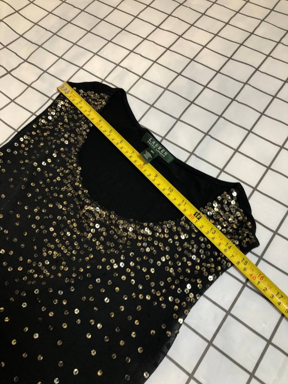 Polo Ralph Lauren LAUREN RALPH LAUREN BLACK VINTAGE GOLD SEQUIN BLOUSE Size XS / US 0-2 / IT 36-38 - 3 Thumbnail