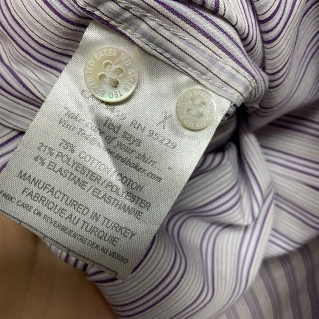 Ted Baker Ted Baker Striped Button Up Long Sleeve Shirt Men Size 5(XL) Size US XL / EU 56 / 4 - 4 Thumbnail