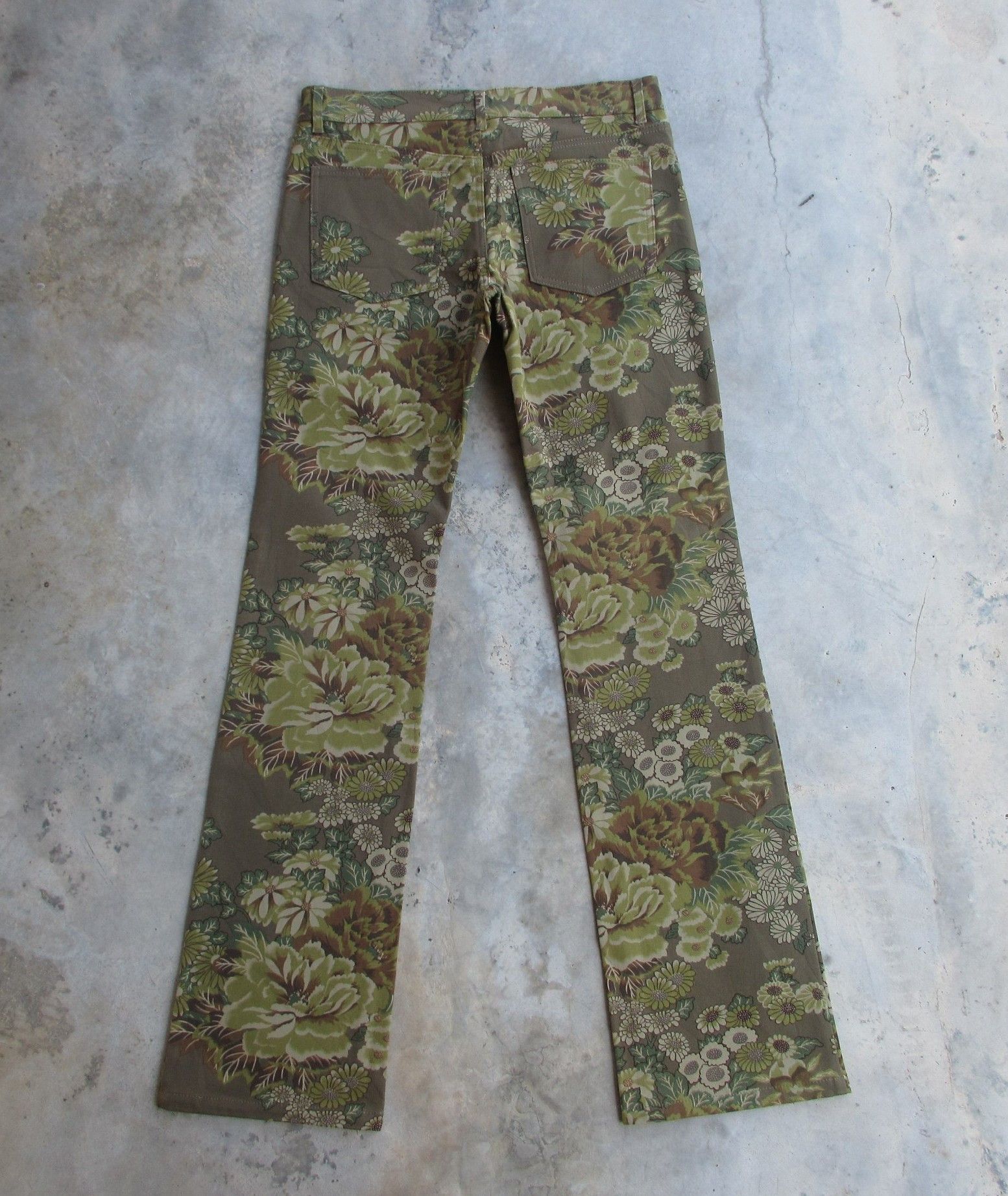 Japanese Brand FLARED JAPANESE CHEALSEA OLD FLORAL ABSTRACT LOWRISE SLIM Size US 28 / EU 44 - 5 Thumbnail