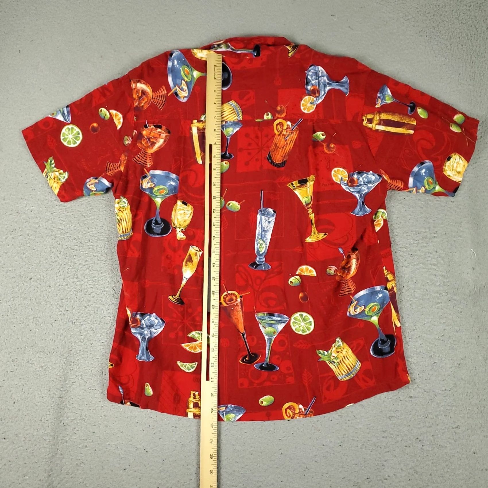 Paradise Found Paradise Found Shirt Mens Medium Red Vintage Hawaiian Tropical Graphic Print Rayon Button-Up Short Sleeve, Collared, 1990s-2000s, Men’s Size US M / EU 48-50 / 2 - 3 Thumbnail