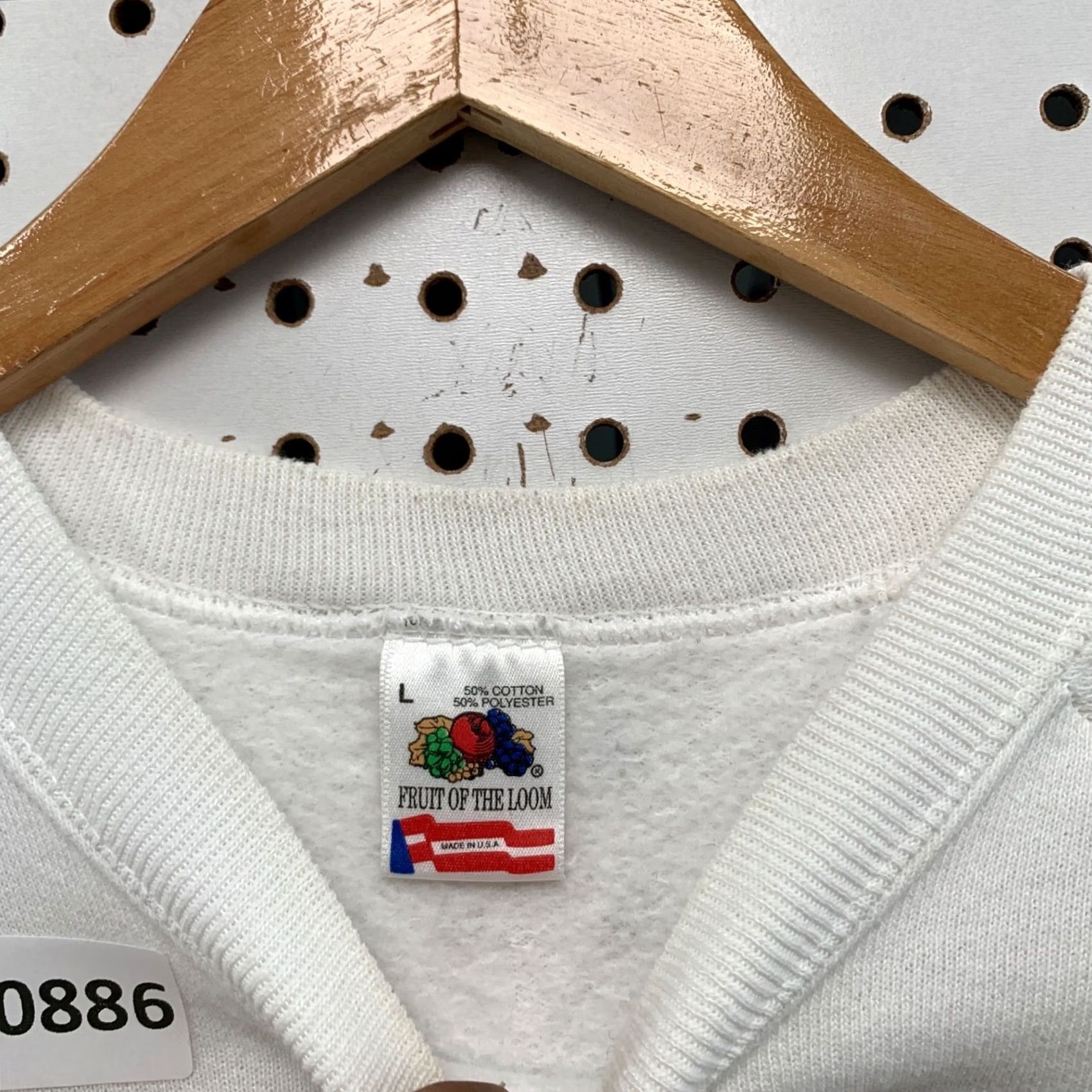 Fruit Of The Loom VINTAGE Nike Sweatshirt Mens L White 90s Cat Funny Paw Print (Walks Over Me) Size US L / EU 52-54 / 3 - 3 Thumbnail