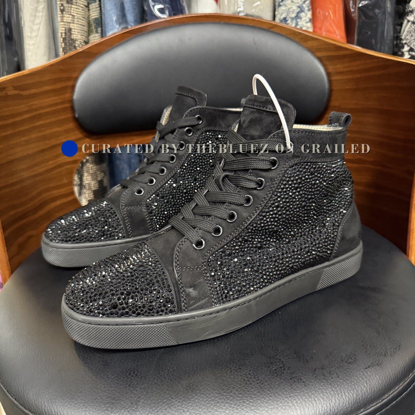 Christian Louboutin Christian Louboutin Black Diamond Red Sole Sneakers Size US 7 / IT 37 - 1 Thumbnail
