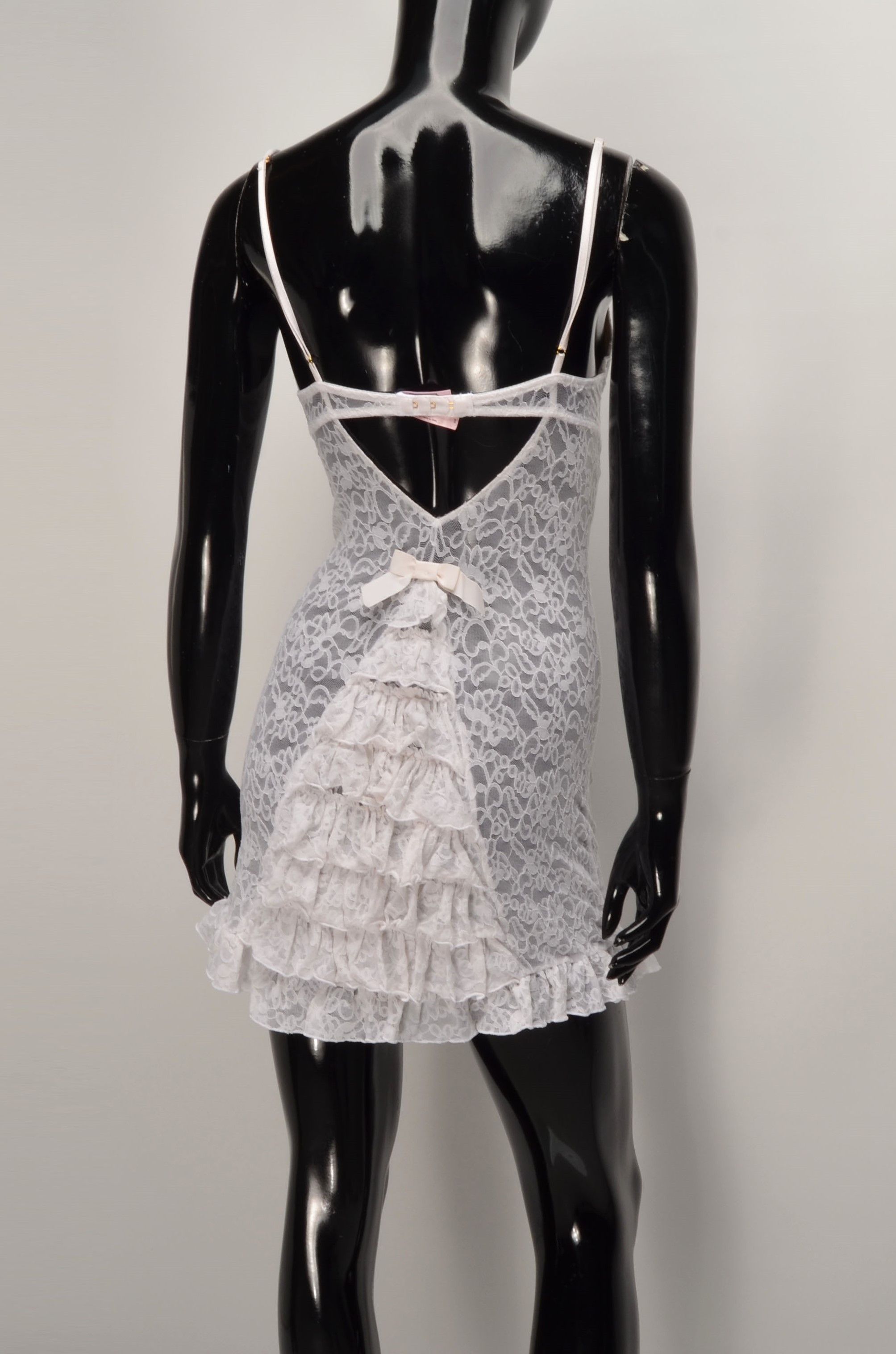 Designer × Victoria's Secret × Vintage Victorias Secret The Lacie Y2K Sexy Coquette Lace Mini Dress Size S / US 4 / IT 40 - 5 Thumbnail