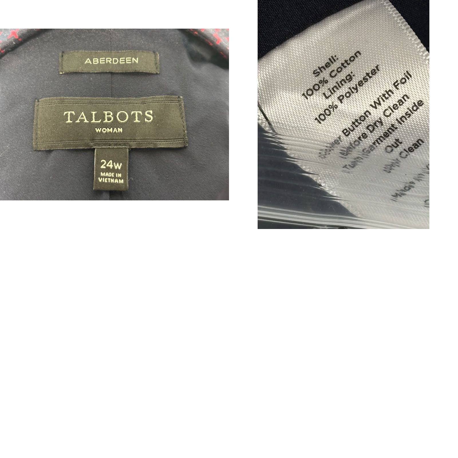Talbots NEW Talbots Aberdeen Blazer Jacket 24W Plus Navy Red Print Cotton Career Womens Size 4XL / US 24-26 - 8 Thumbnail