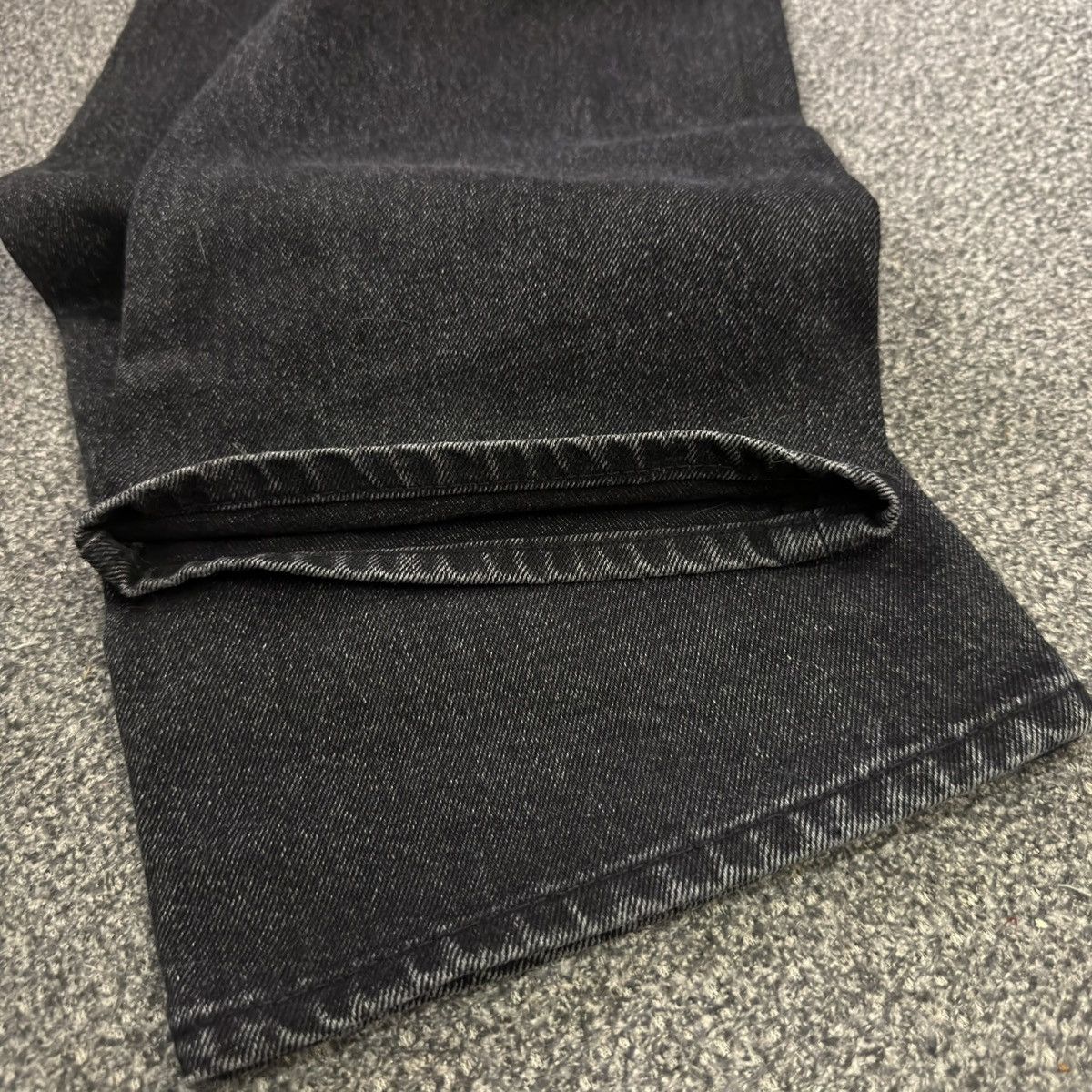 If Six Was Nine Flared Long Piece Worker Black Wash Denim Jeans Size US 29 - 8 Thumbnail