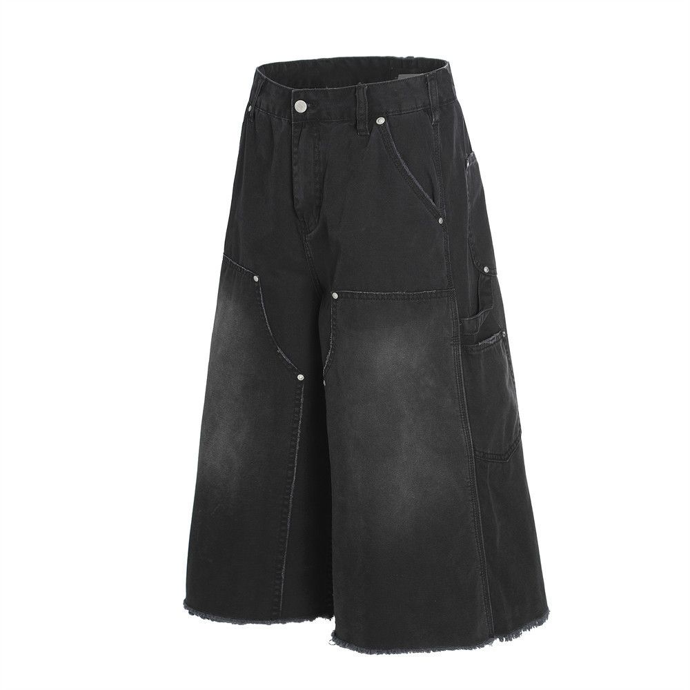 Japanese Brand × Jean Punk distressed men's loose cargo denim shorts Size US 32 / EU 48 - 2 Thumbnail