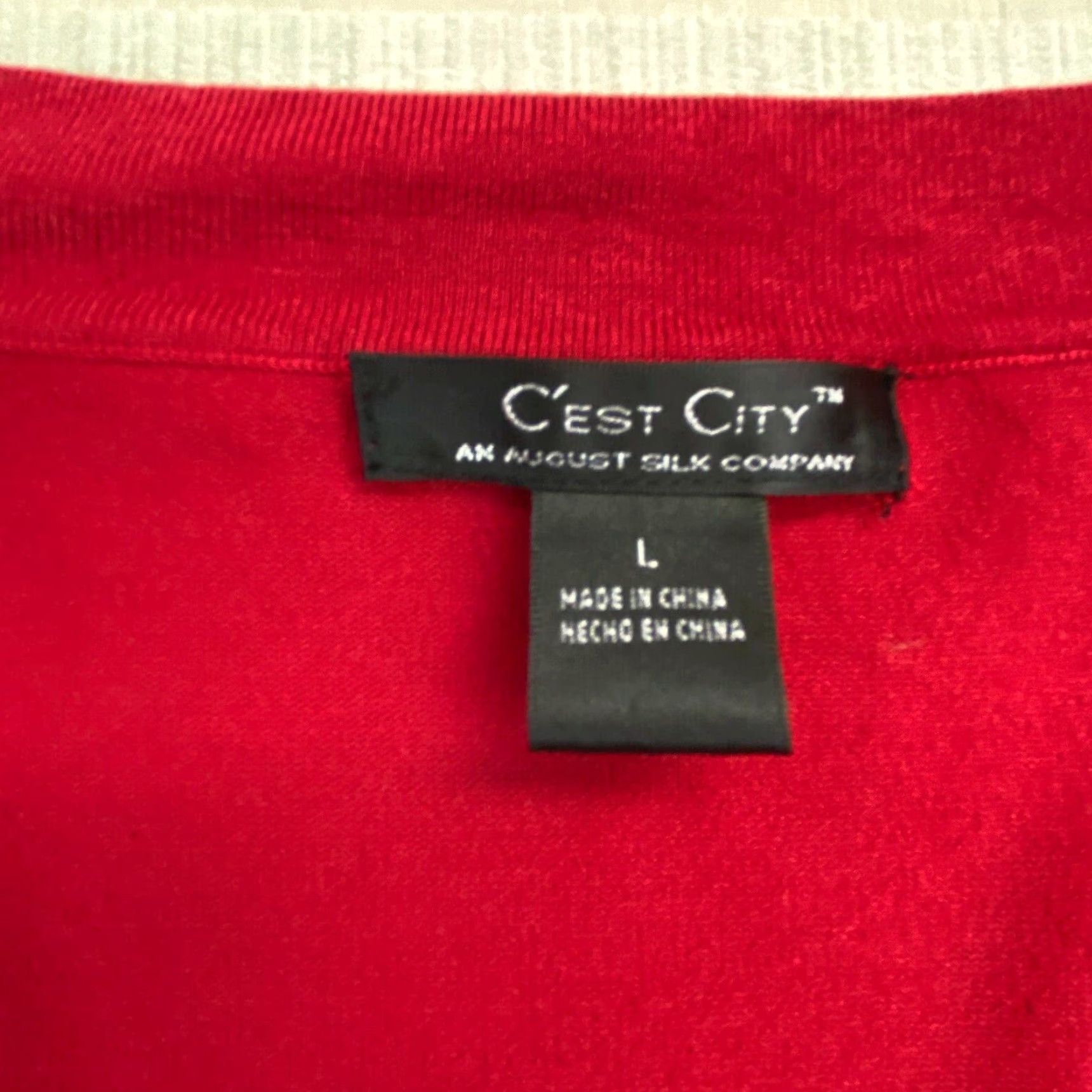 Vintage Cest City Womens Red Silk Blend Pullover Sweater Large 3/4 Sleeves Size L / US 10 / IT 46 - 3 Thumbnail