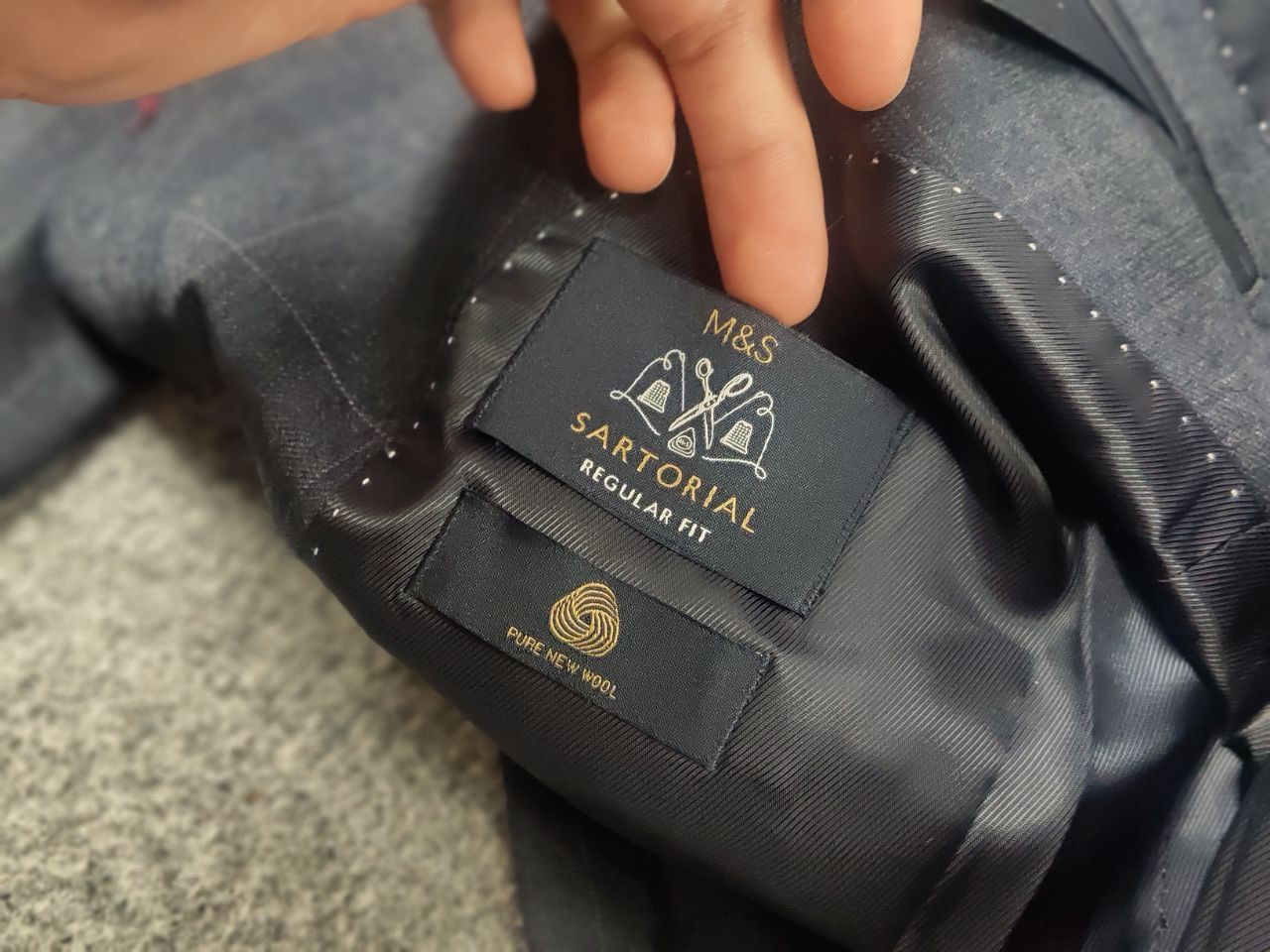 Marks & Spencer Marks & Spencer By Alfred Brown Wool Navy suit Blazer Pants Size 48L - 22 Thumbnail