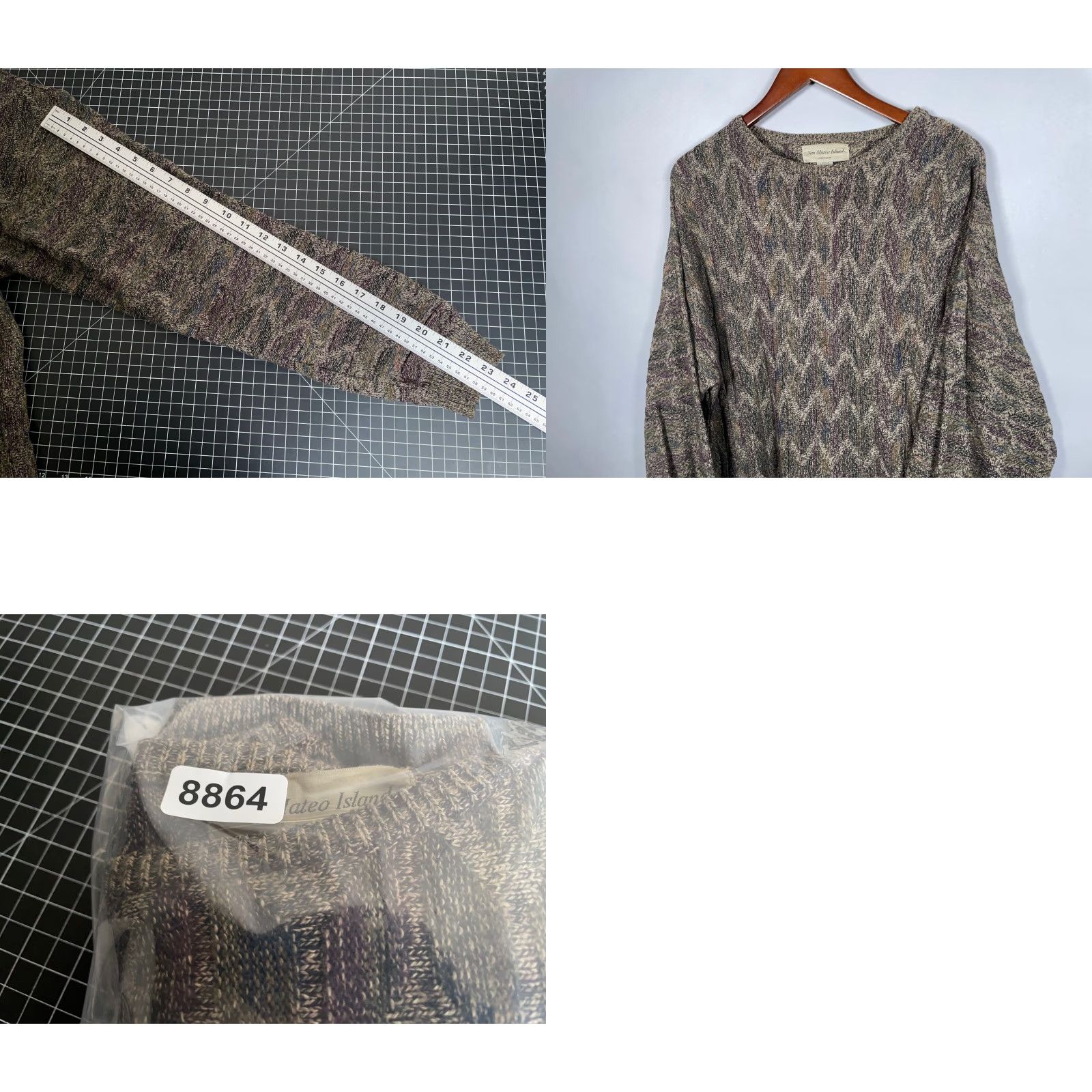 Vintage VINTAGE San Mateo Island Dad Zig Zag Pattern Green Knit Sweater Adult Large Mens Size US L / EU 52-54 / 3 - 8 Thumbnail