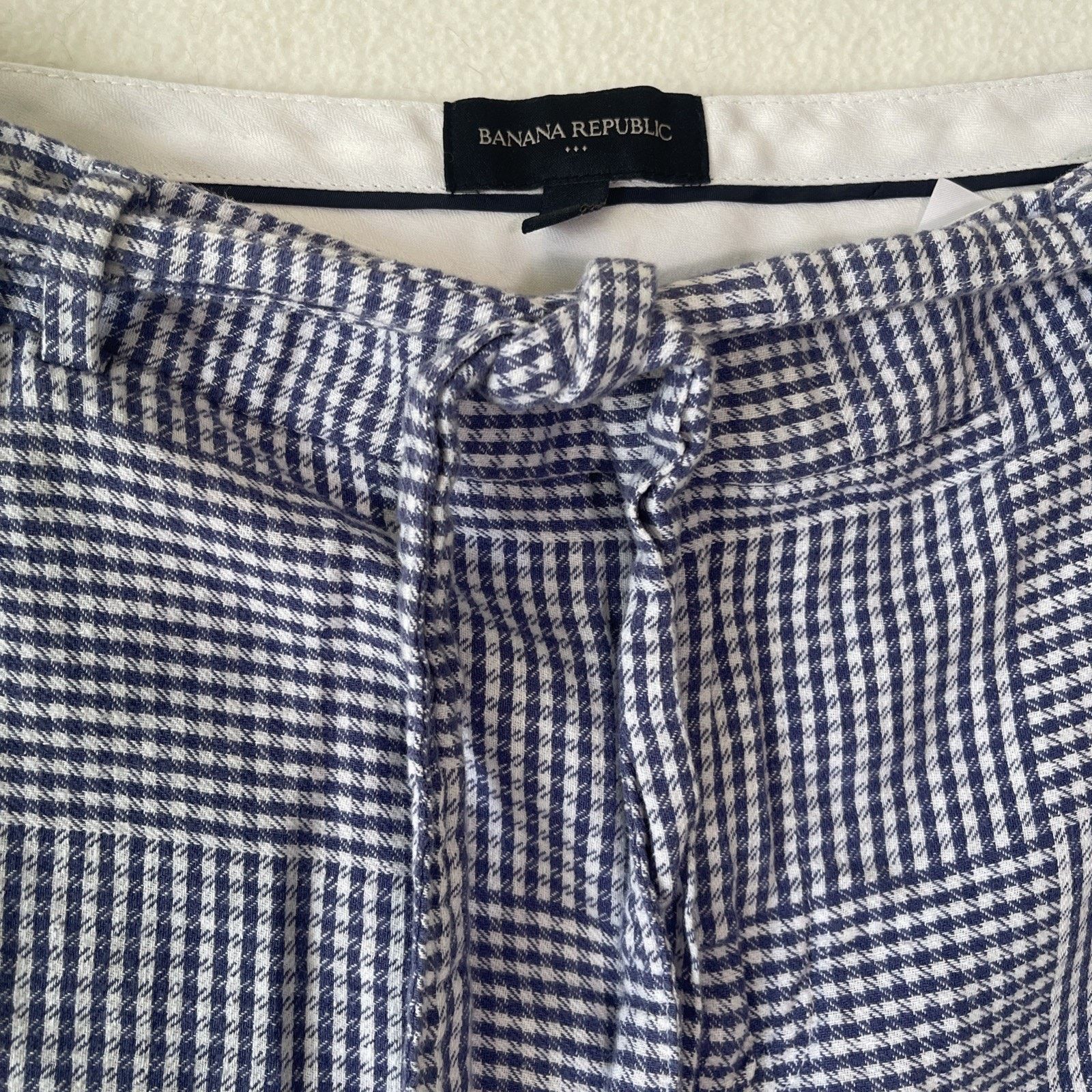 Banana Republic Banana Republic Belted Blue & White Gingham Shirts Size 10 Size 32" / US 10 / IT 46 - 2 Thumbnail