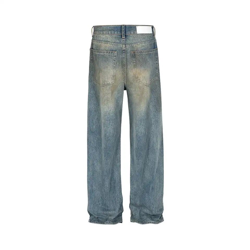 Japanese Brand Yellow Mud Dyed Hole Baggy Jean Size US 32 / EU 48 - 2 Thumbnail