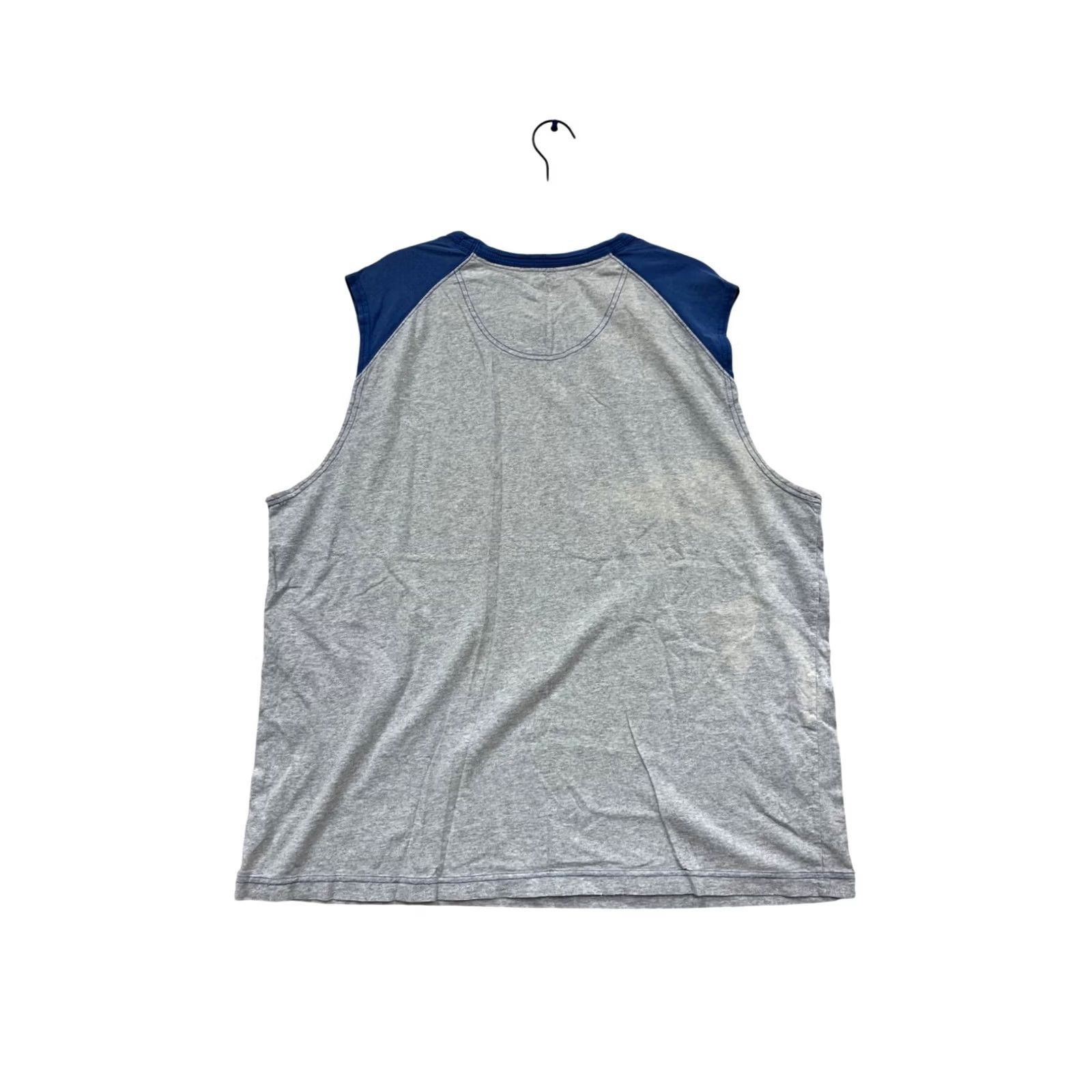Vintage No Boundaries T-Shirt Mens XL Crew Neck Sleeveless Gray Blue Cotton Tank Summer 609A Size US XL / EU 56 / 4 - 2 Thumbnail