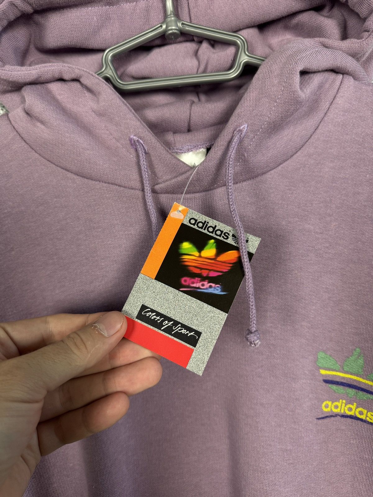 Adidas Vintage 90s Adidas Hoodie Purple Trefoil Logo Pullover Sz M Size US M / EU 48-50 / 2 - 7 Thumbnail