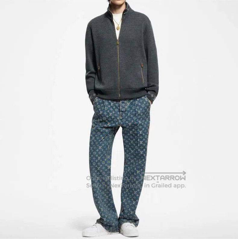 Louis Vuitton Louis Vuitton Blue Monogram Side Stripe Jeans. Size US 31 - 1 Thumbnail