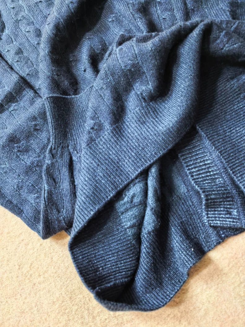 Loro Piana LORO PIANA Tulip blue fruit collar cashmere sweater Size US XL / EU 56 / 4 - 5 Thumbnail
