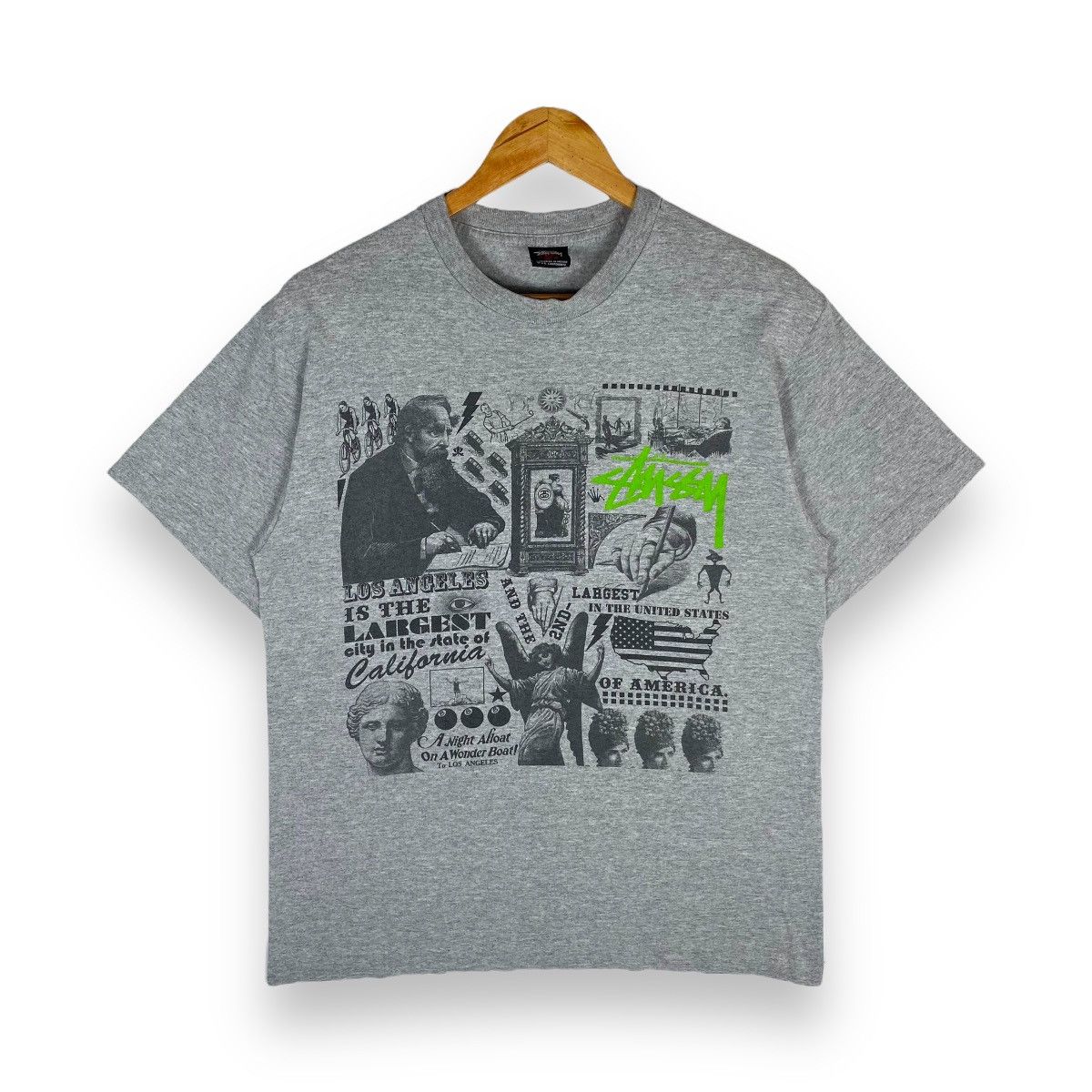 image of Art x Stussy Vintage Stussy Los Angeles Tee in Grey, Men's (Size Medium)