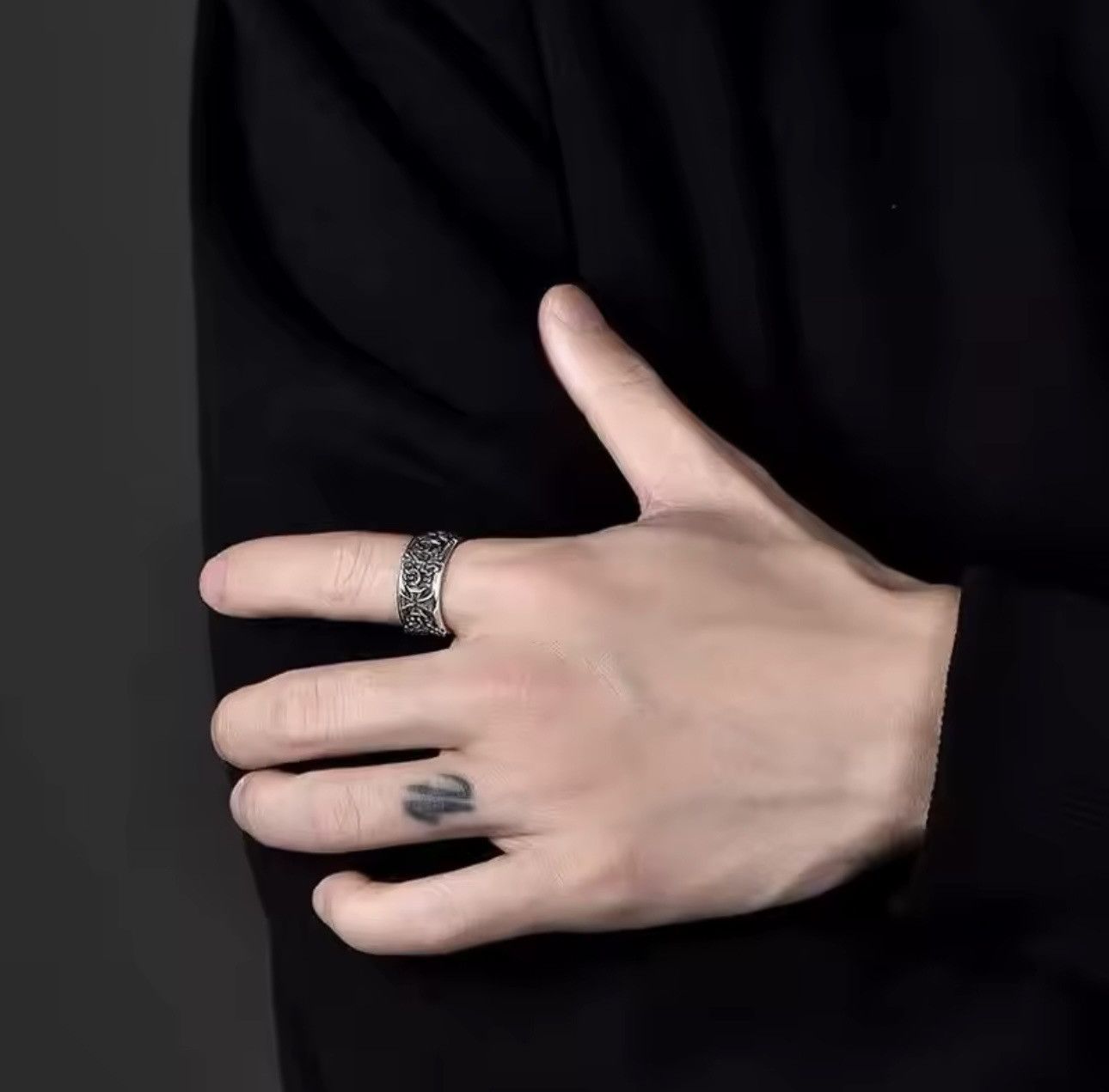 Other Bague Homme Cross Figure Resizable Ring Size ONE SIZE - 4 Thumbnail