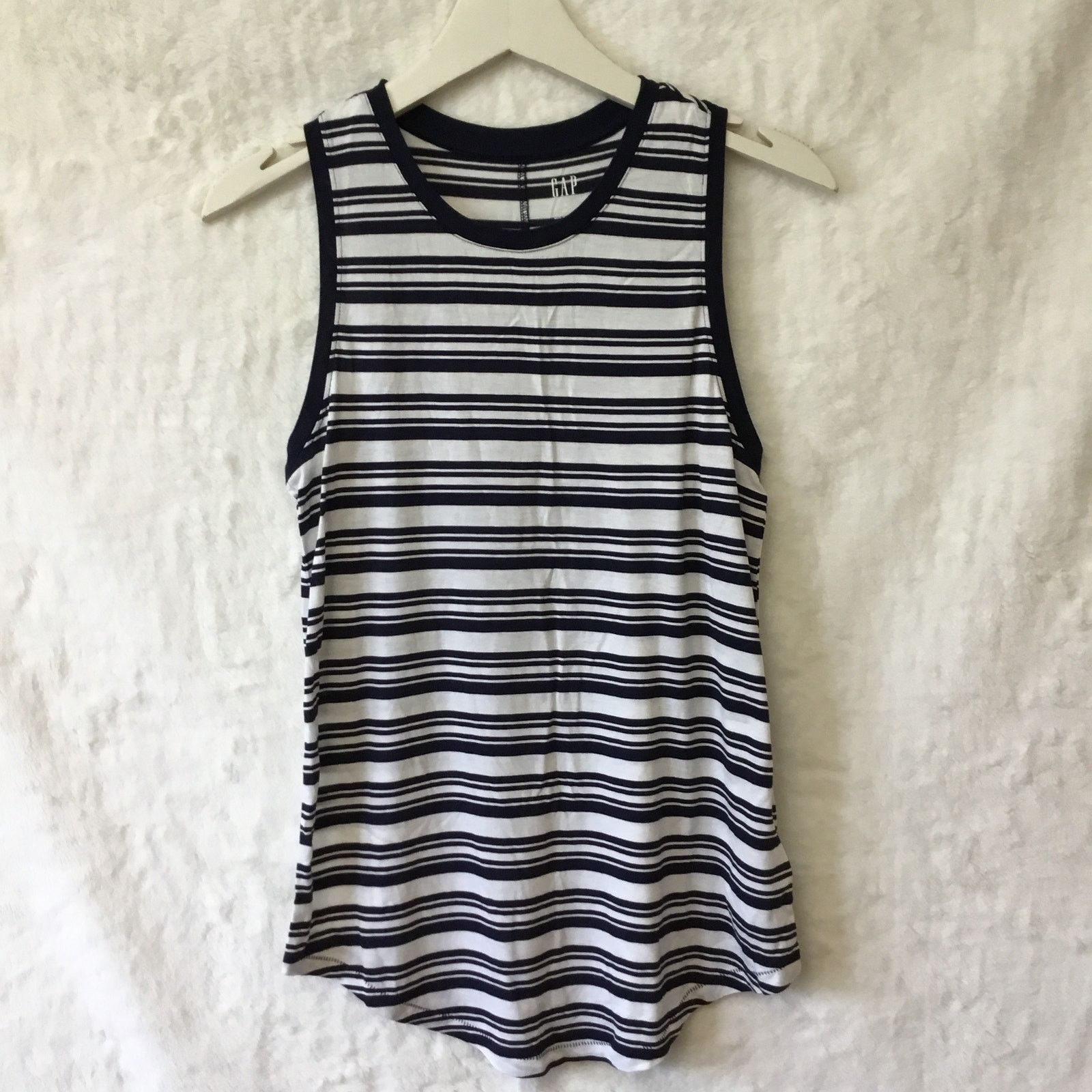 Gap GAP Navy and White Luxe Stripe Tank Size S / US 4 / IT 40 - 1 Thumbnail