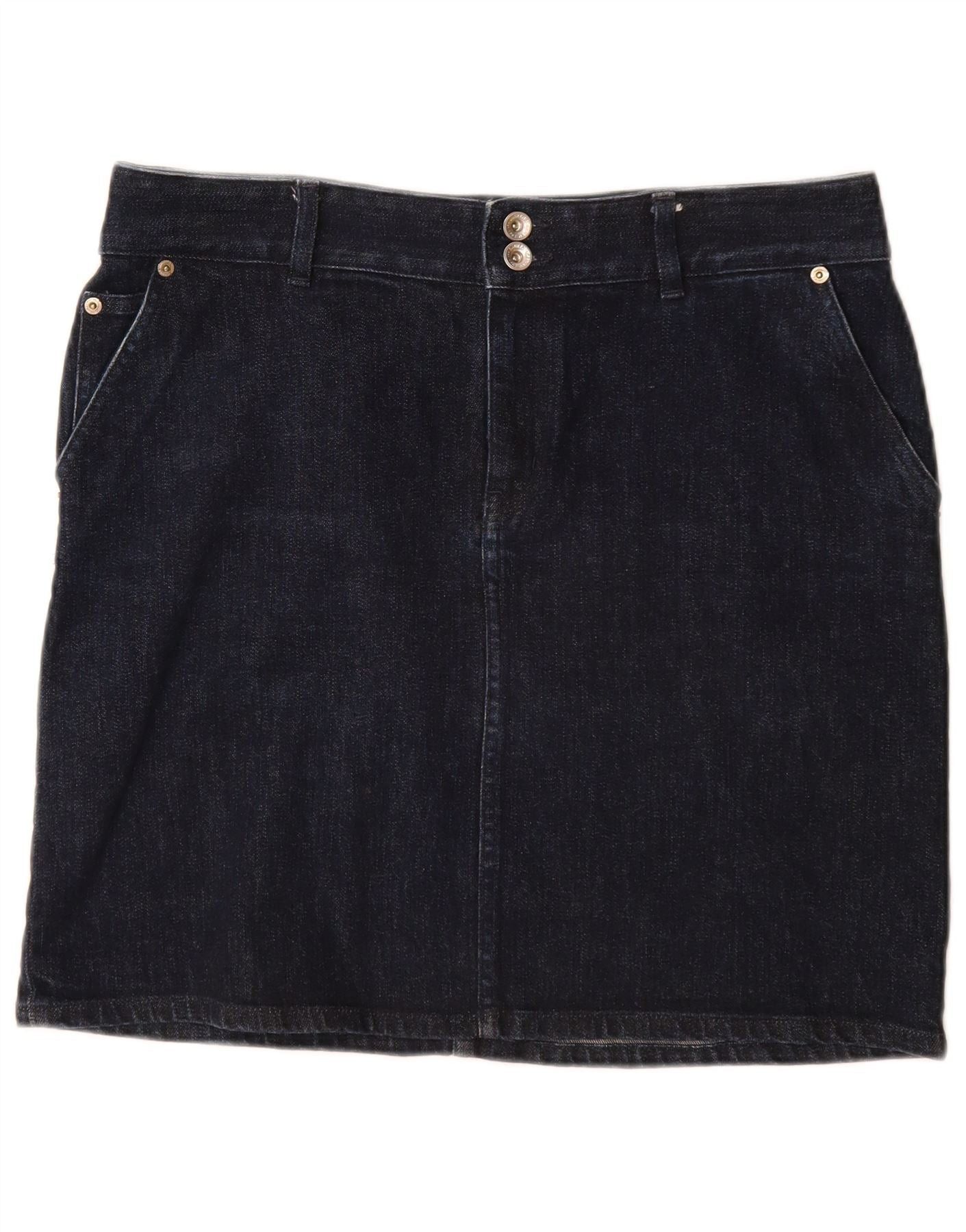 Ralph Lauren Womens Denim Skirt US 10 Large W32 Navy Blue Cotton Size 28" / US 6 / IT 42 - 1 Thumbnail