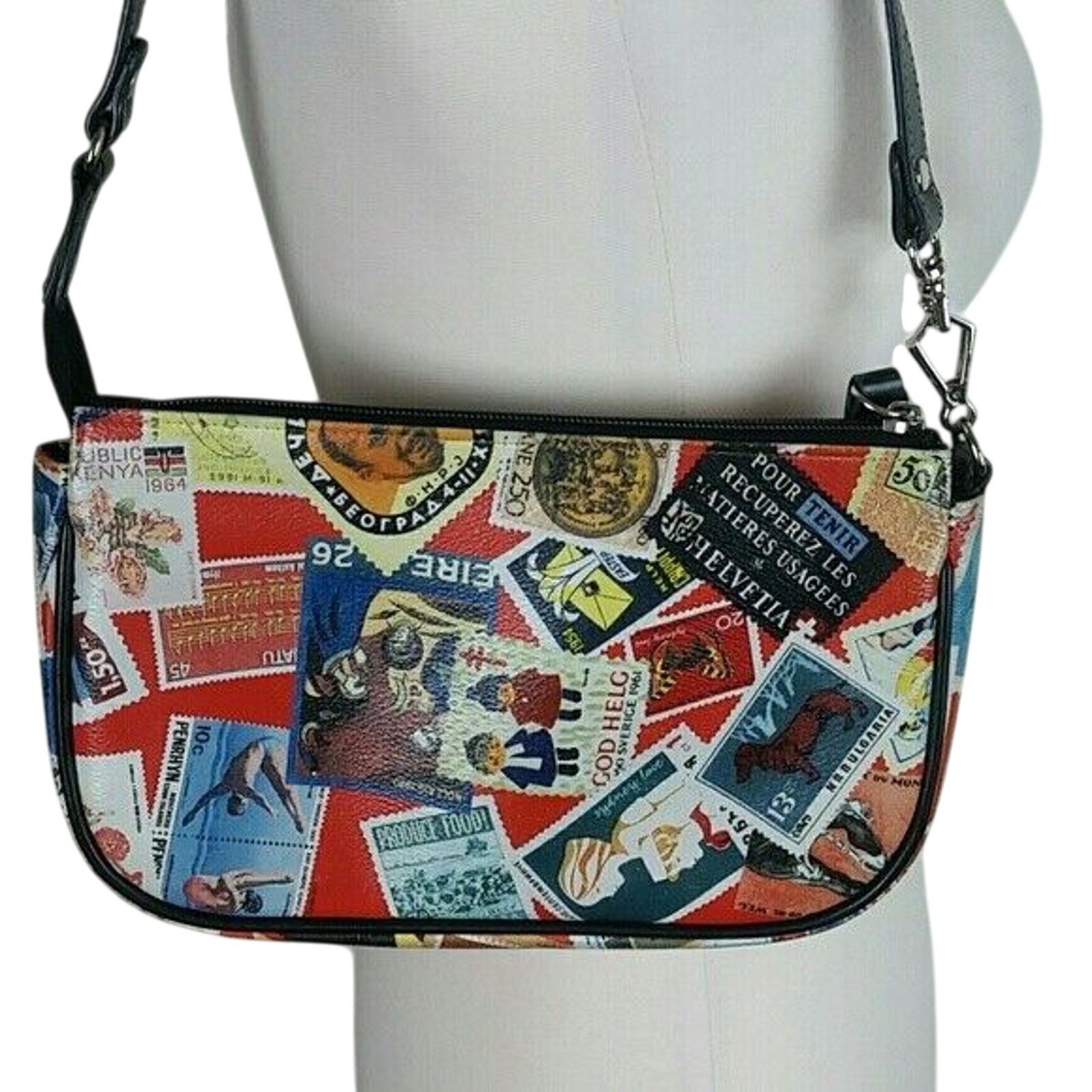 Loveless Sydney Love Handbag World Travel Stamps Vegan Leather Size ONE SIZE - 1 Thumbnail
