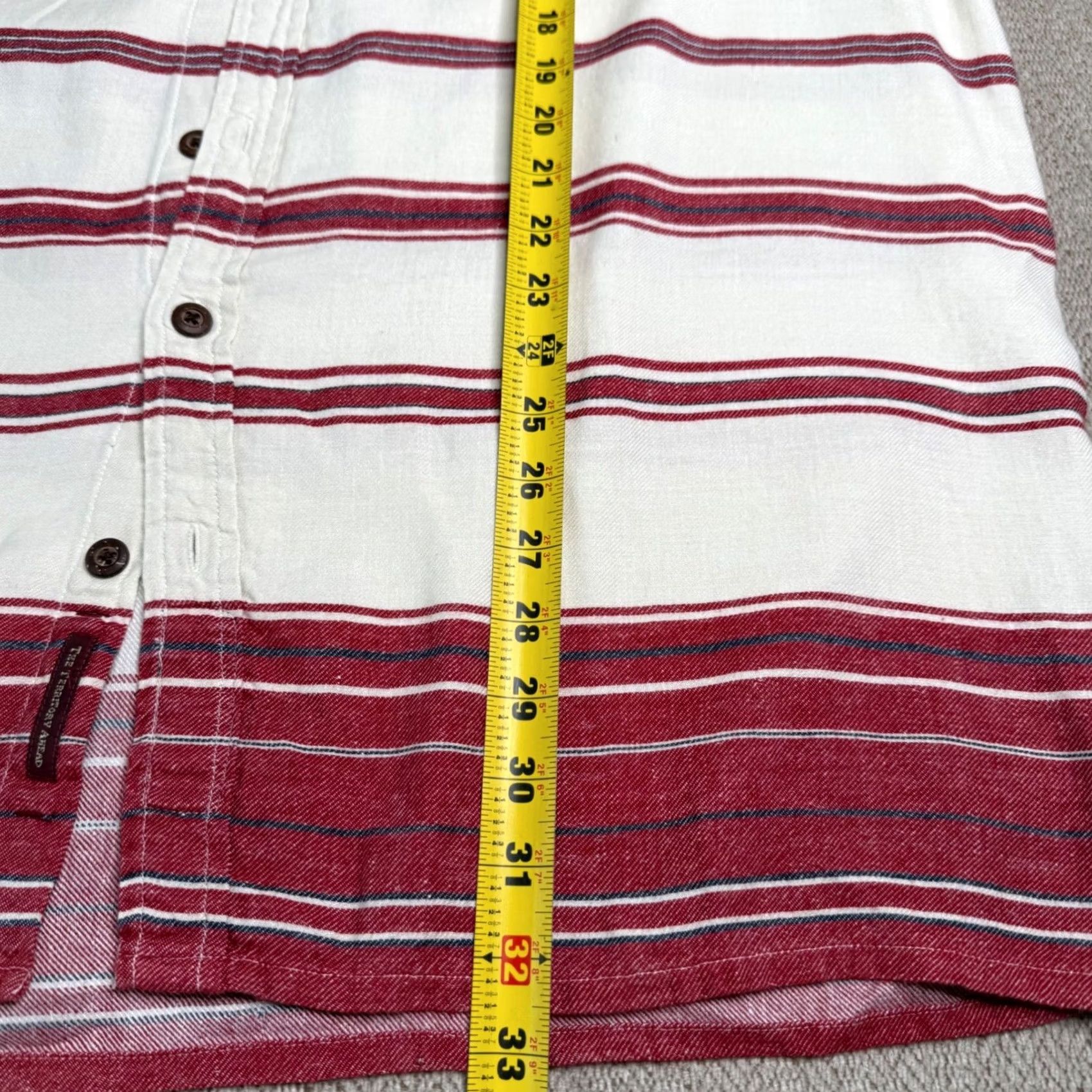 The Territory Ahead Territory Ahead Shirt Striped Button-Down Short Sleeve Red XLT Mens Unisex? Size US XL / EU 56 / 4 - 5 Thumbnail