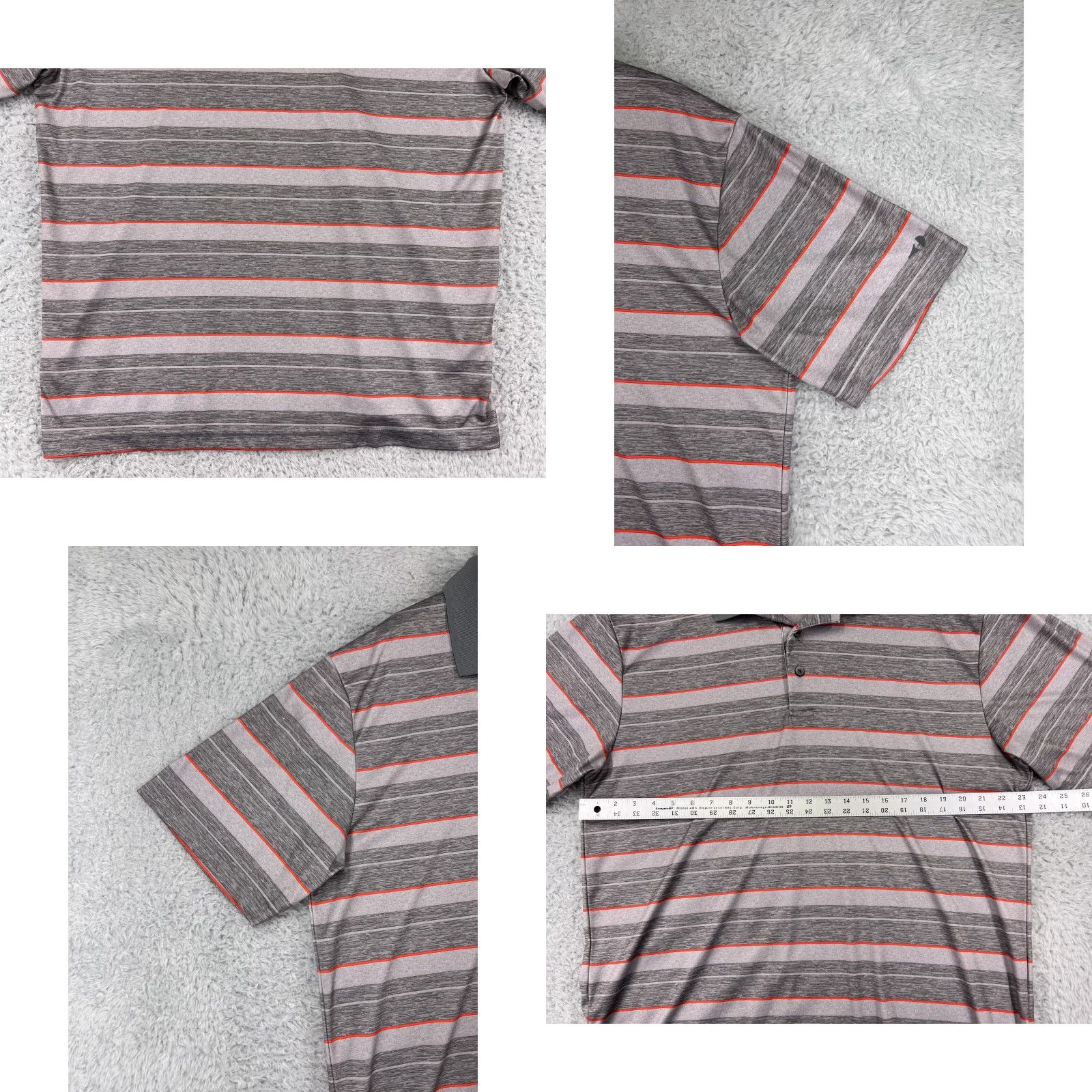 Vintage Grand Slam Polo Shirt Mens Extra Large Gray Red Striped Collared 100% Polyester Size US XL / EU 56 / 4 - 8 Thumbnail