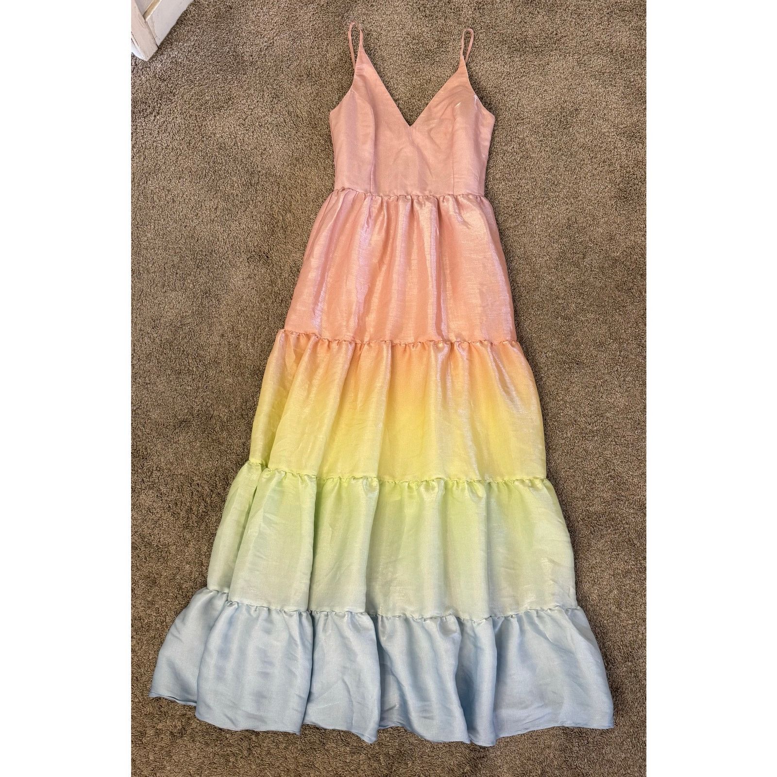 Other YUMI KIM Sullivan Tiered Maxi Dress Rainbow Ombré XS Size XS / US 0-2 / IT 36-38 - 2 Thumbnail