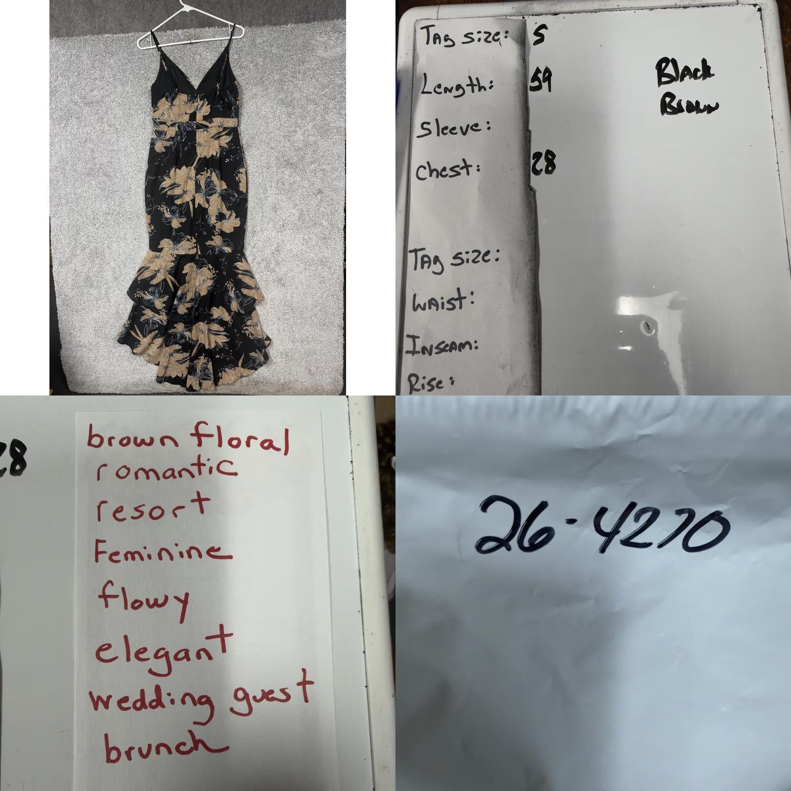 Lulus Lulus Maxi Dress S Brown Floral Mermaid Romantic Resort Feminine Flowy Elegant Size S / US 4 / IT 40 - 8 Thumbnail