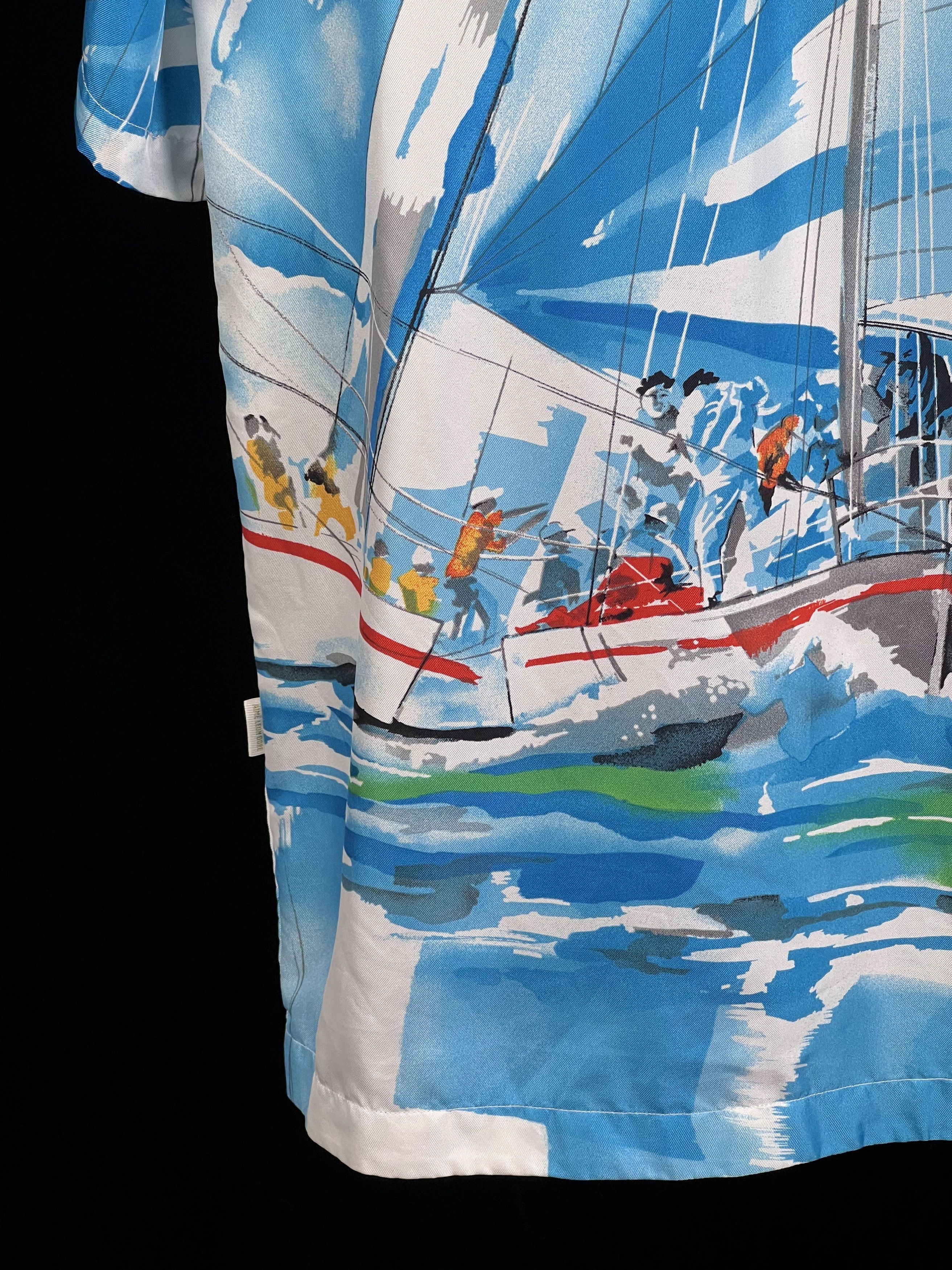 Brand New Silk Cabana Shirt Regatta Sample Novelty Pattern