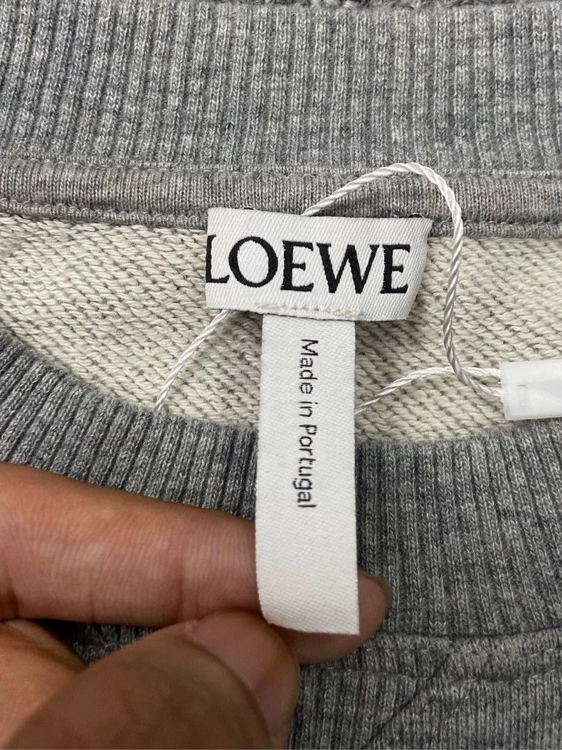 Loewe LOEWE Chest embroidered Logo round neck hoodie grey Size L / US 10 / IT 46 - 3 Thumbnail