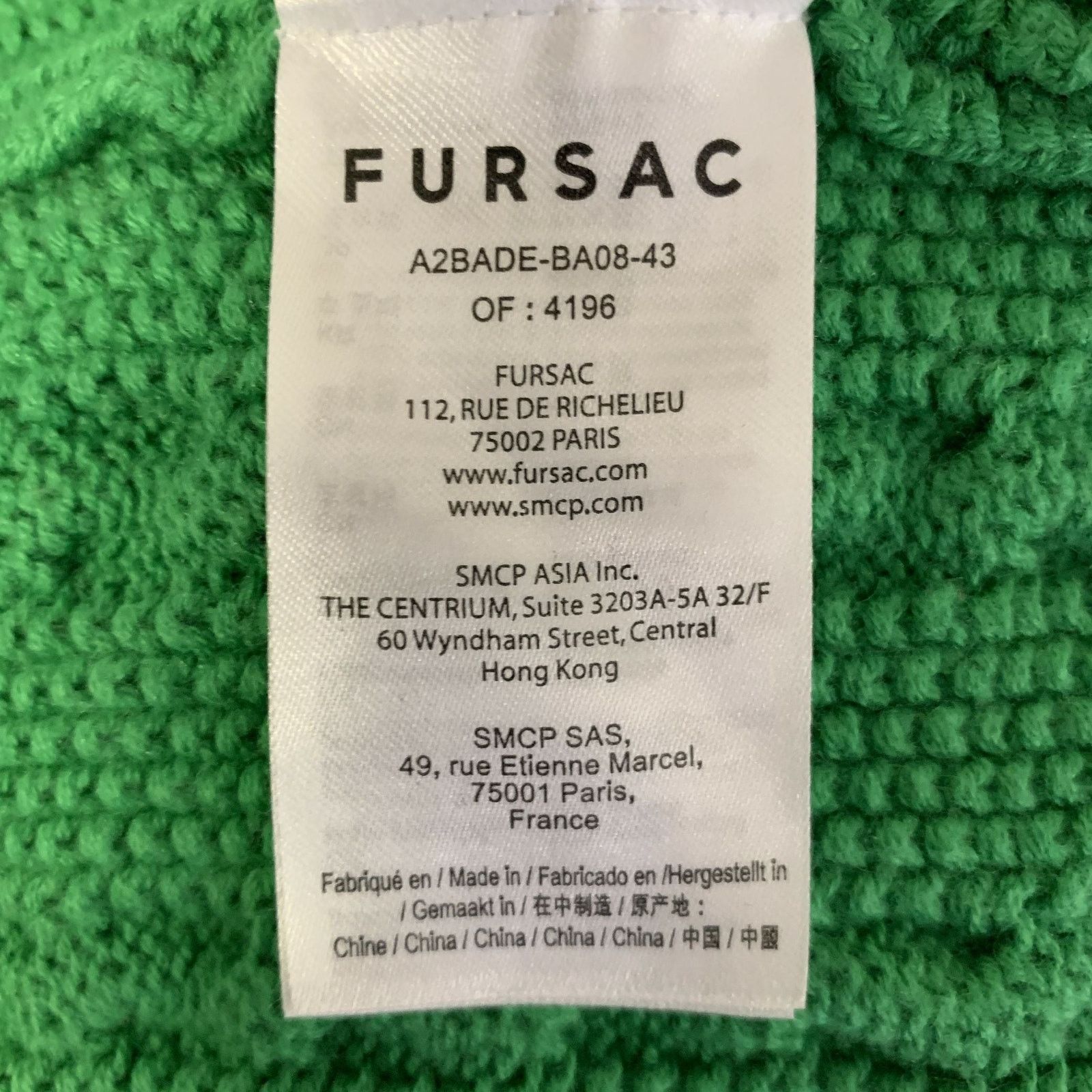 De Fursac FURSAC Size XL Green Knit Wool Blend Cable Knit Sweater Size US XL / EU 56 / 4 - 5 Thumbnail