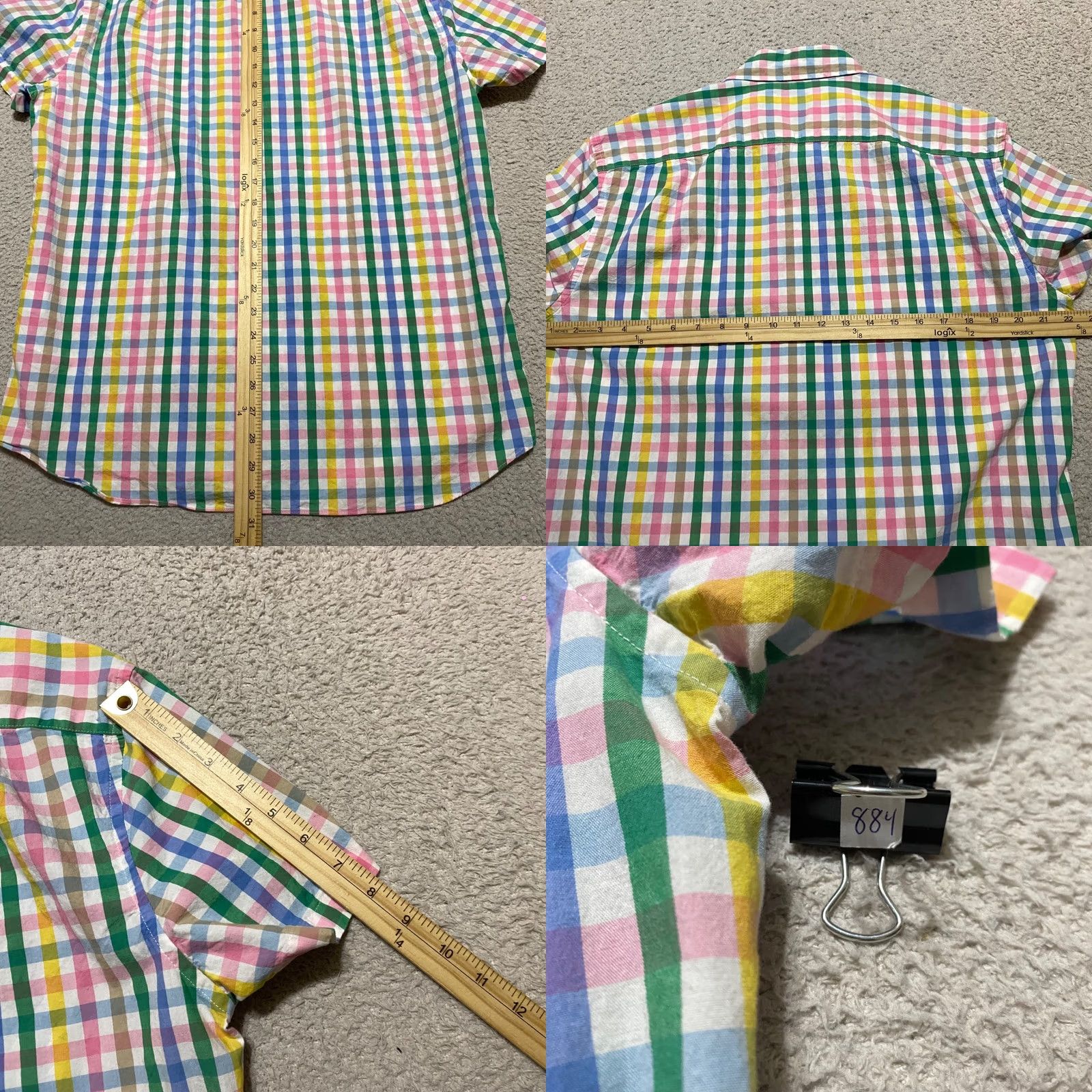 J.Crew J.CREW Shirt Mens Large Multicolor Plaid Short Sleeve Button-Down Slim Fit Size US L / EU 52-54 / 3 - 8 Thumbnail