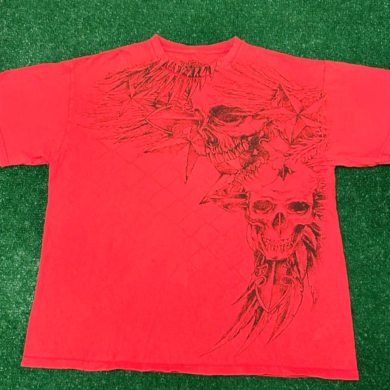 Vintage VINTAGE MMA Elite Skull Wings Grunge Punk VTG Shirt Mens Size L Red Size US L / EU 52-54 / 3 - 4 Thumbnail