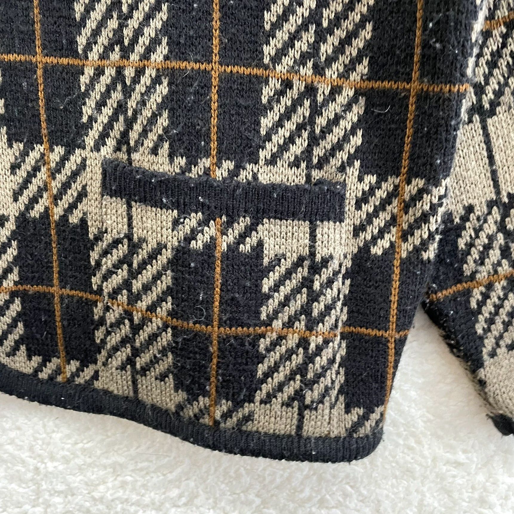 Vintage VINTAGE 90s Cardigan Sweater 1X XL Plus Size Tan Tartan Plaid Academia Grandma Women Size XL / US 12-14 / IT 48-50 - 5 Thumbnail