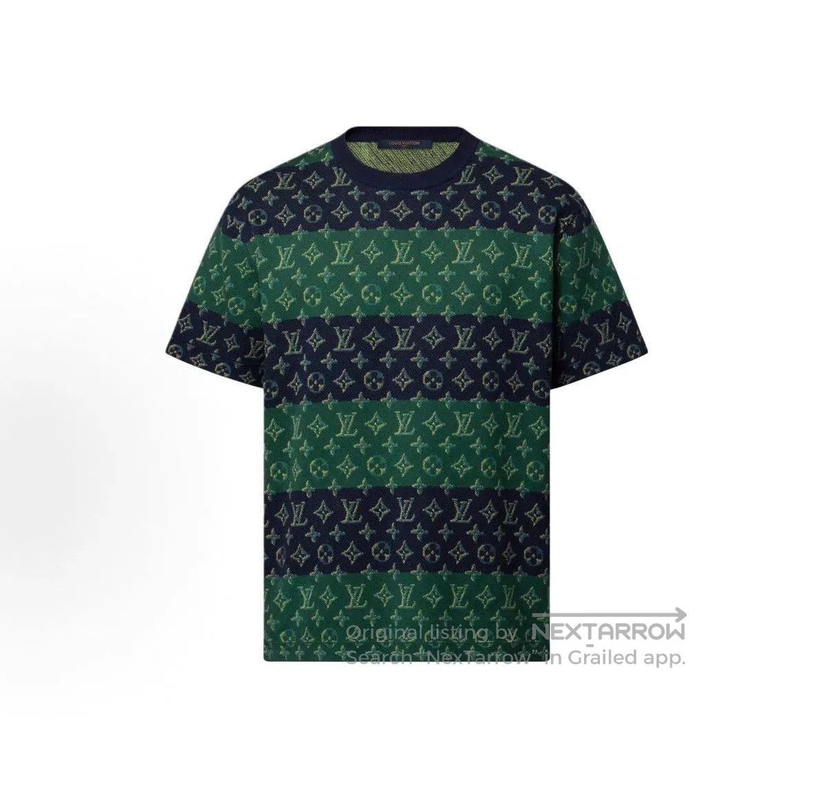 Louis Vuitton Green Striped Pattern Short Sleeve Shirt. Size US XL / EU 56 / 4 - 2 Thumbnail