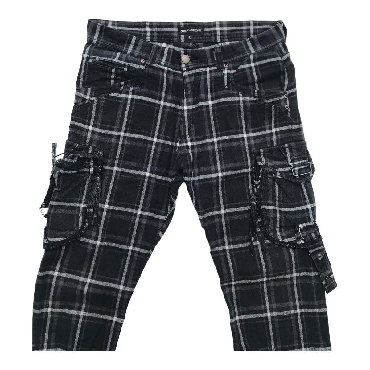 Other 31040=Skkone Checked Multipocket Utility Cargo Pants Size US 30 / EU 46 - 2 Thumbnail