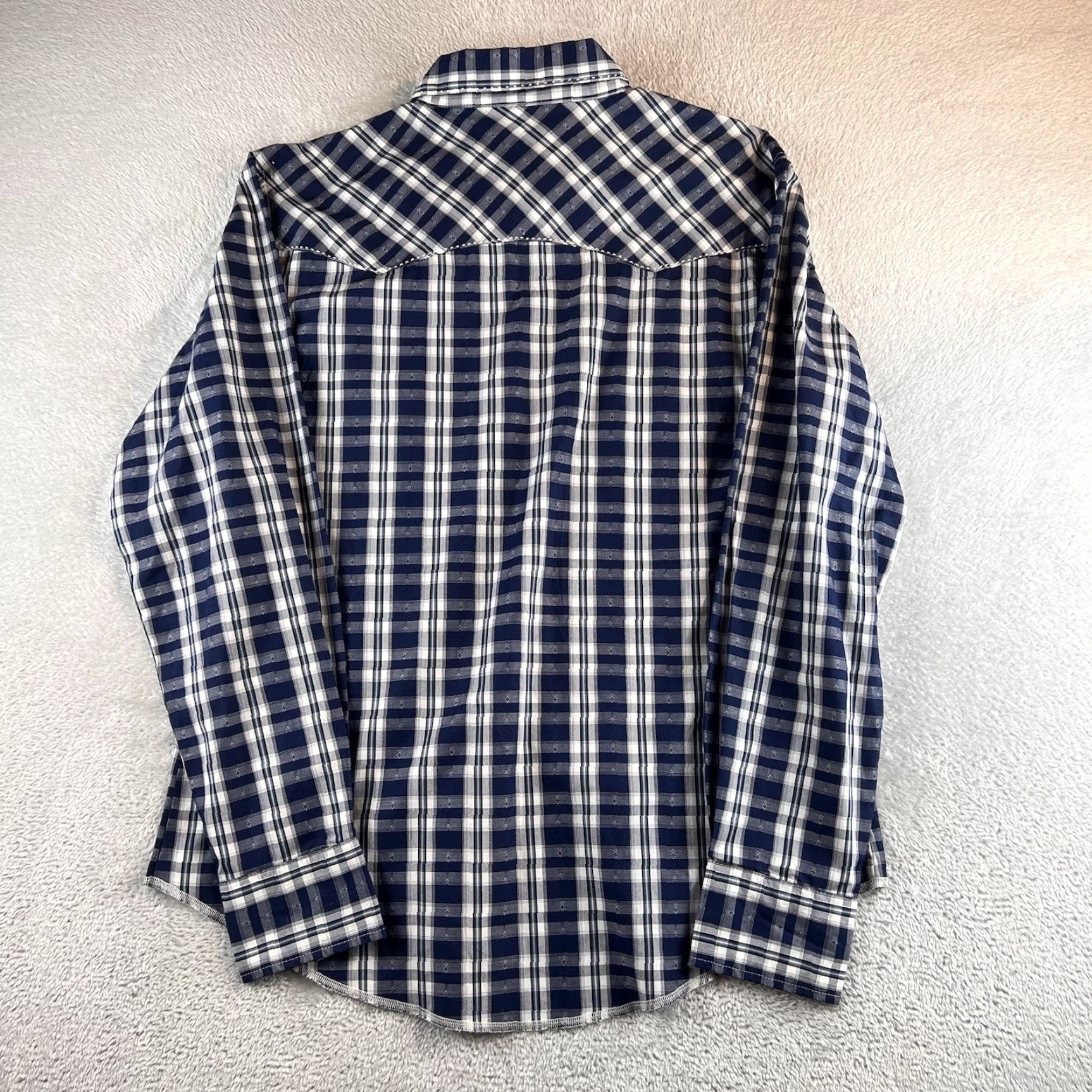 Wrangler VINTAGE Wrangler Plaid Pearl Snap Shirt Mens L Western Cowboy MVG227M Size US L / EU 52-54 / 3 - 2 Thumbnail