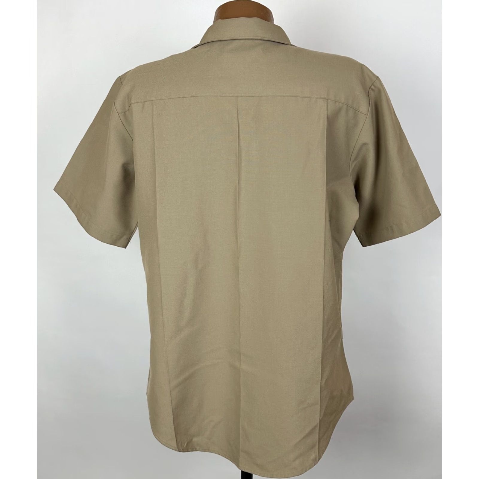 Vintage US Navy Flying Cross Shirt Men Large Khaki Wool Blend Short Sleeve Union Made Size US L / EU 52-54 / 3 - 6 Thumbnail