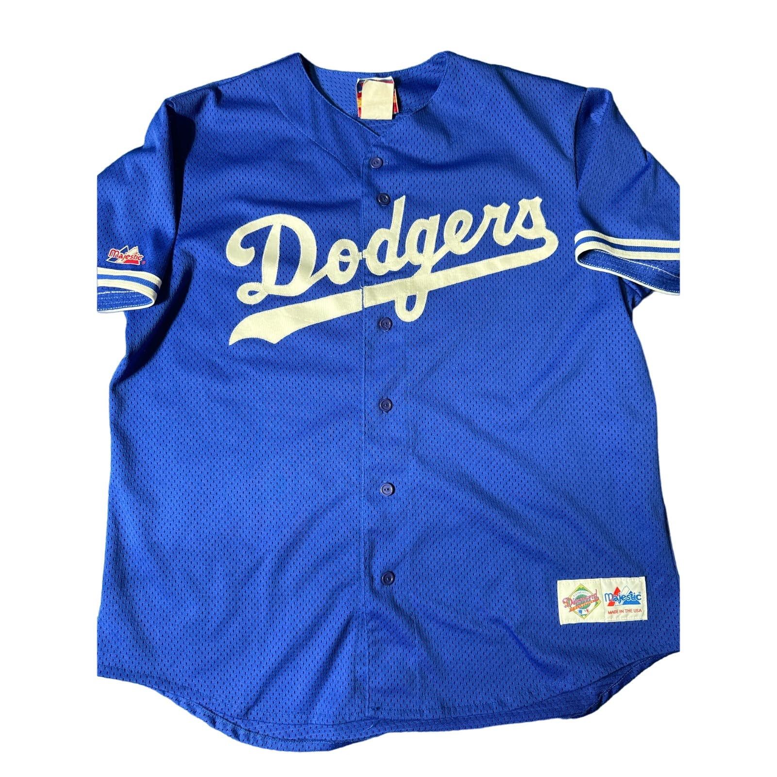 image of Majestic Hideo Nomo Vintage Dodgers Jersey Mesh Blue XL Vintage, Men's