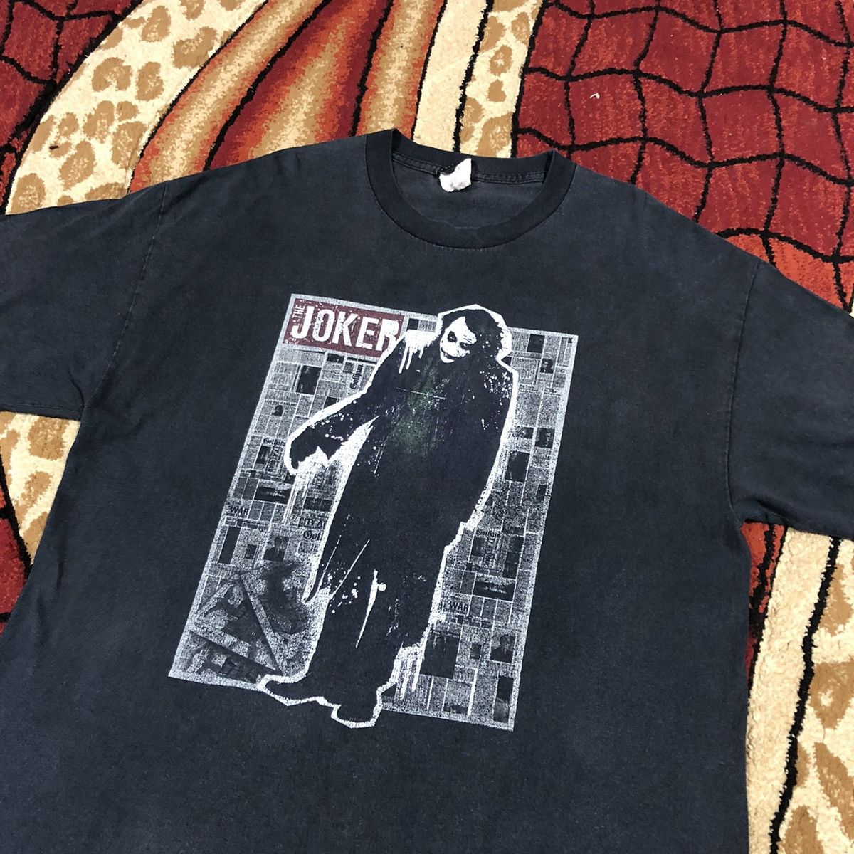 Vintage Vintage Joker Heath Ledger The Dark Knight Promo Movie Shirt Size US XL / EU 56 / 4 - 1 Thumbnail