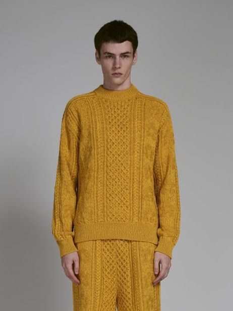 Marni oc11z0525 Cable-Knit Cotton Sweater in Yellow Size US S / EU 44-46 / 1 - 1 Thumbnail