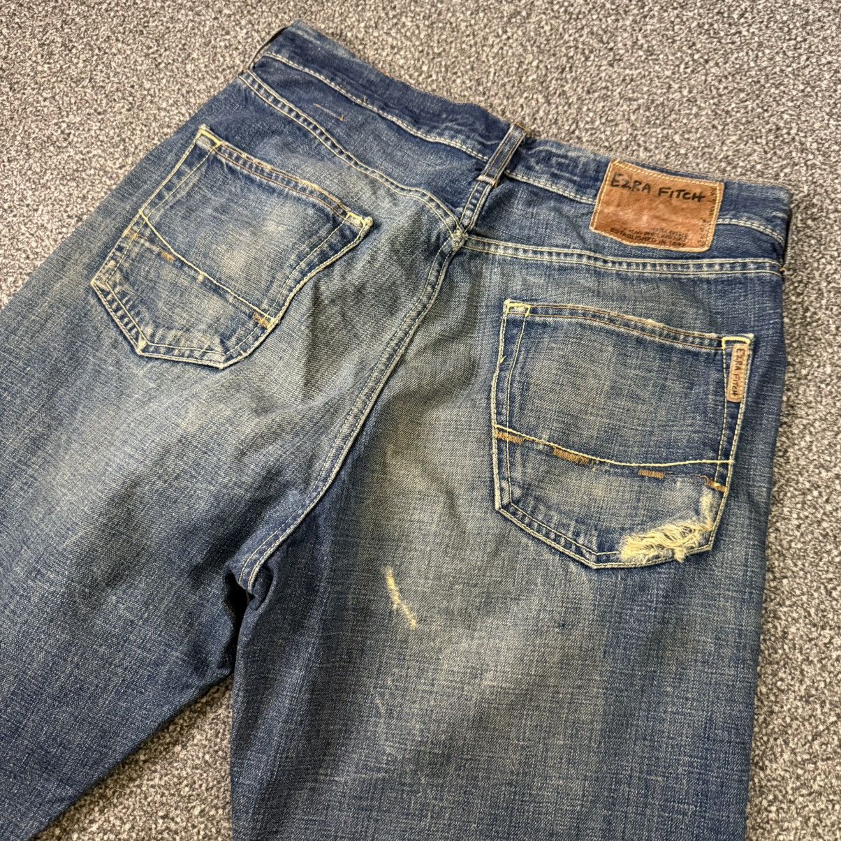 Beauty Beast Bootcut Ezra Fitch Distressed y2k Style Wide Leg Denim Size US 33 - 4 Thumbnail