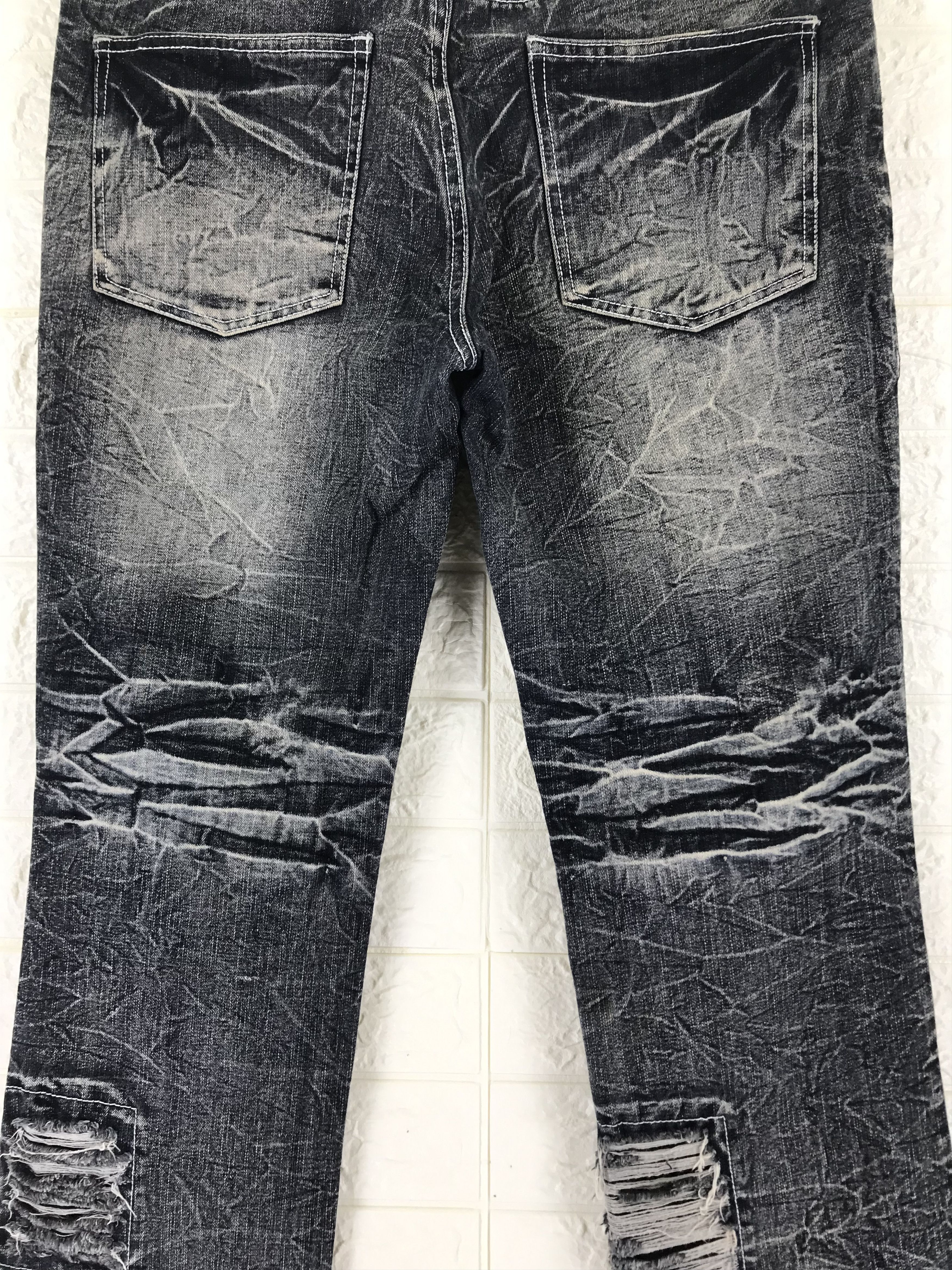 LOWBOX Lowbox Japan Claw Mark Distressed Faded Black Jeans Size US 34 / EU 50 - 7 Thumbnail
