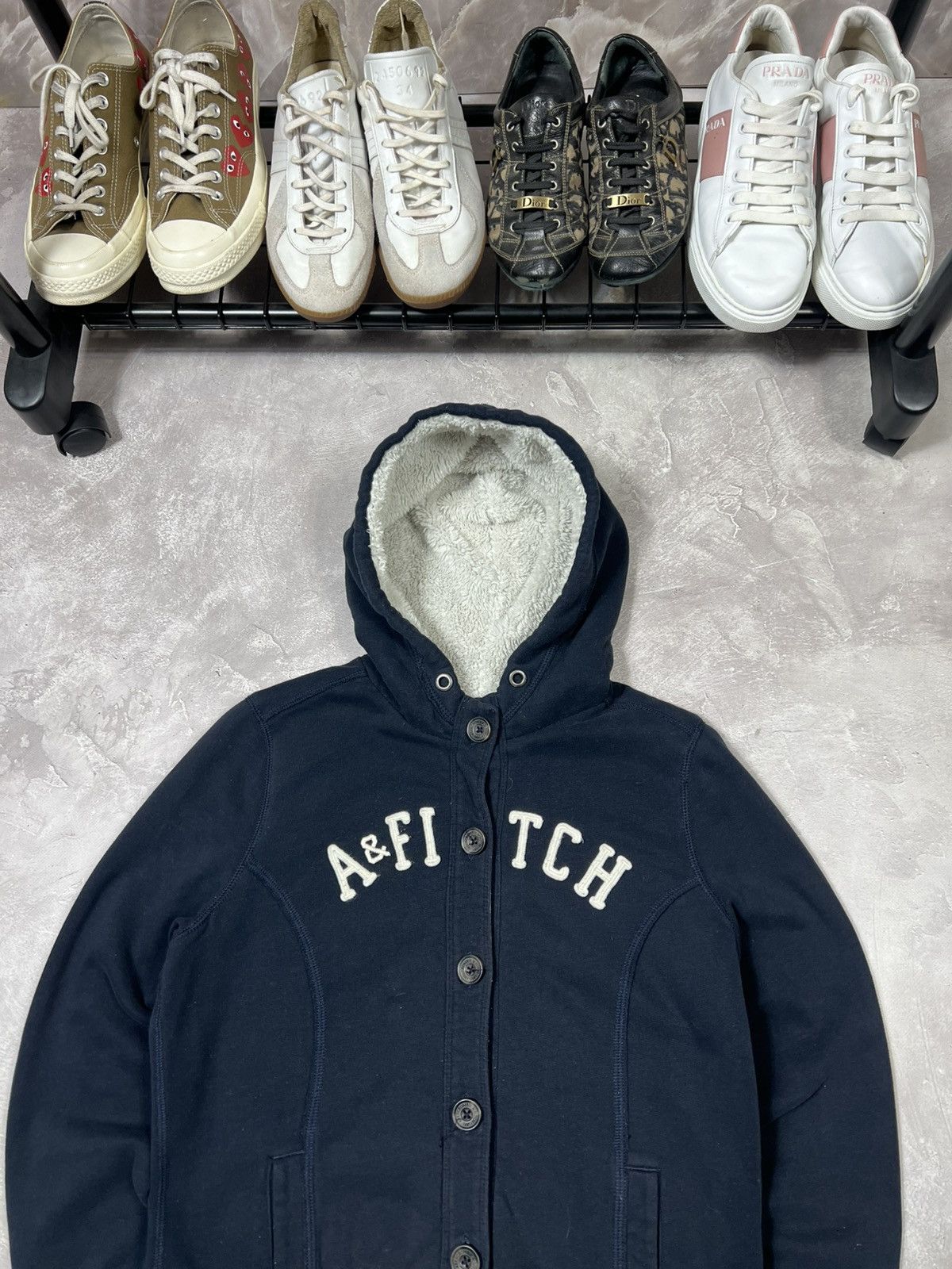 Abercrombie & Fitch Vintage Abercrombie Fitch Y2k Fur Faux Zip Hoodie Size L / US 10 / IT 46 - 4 Thumbnail