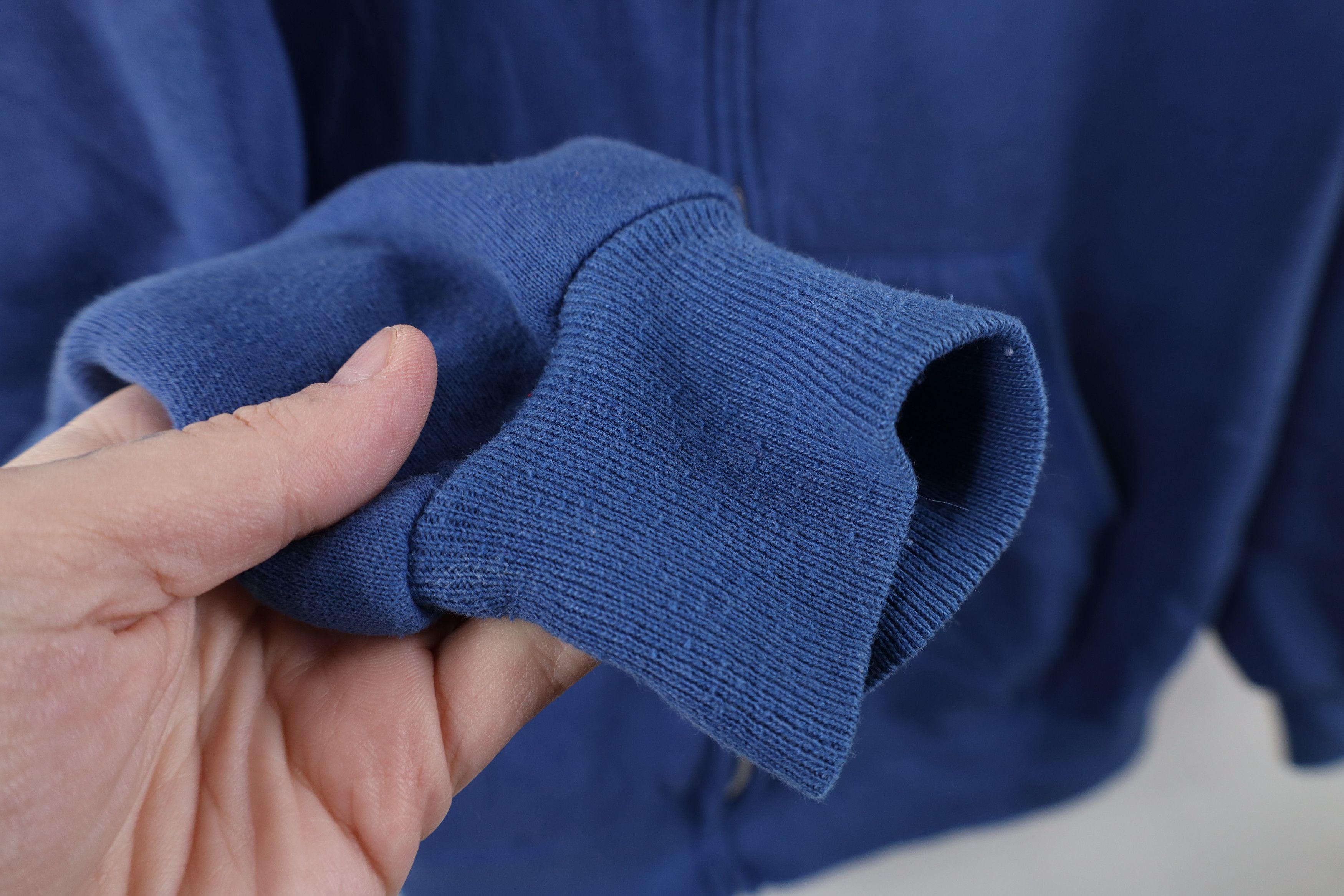Vintage Vintage 80s 90s Streetwear Blank Full Zip Hoodie Blue USA Size US L / EU 52-54 / 3 - 8 Thumbnail
