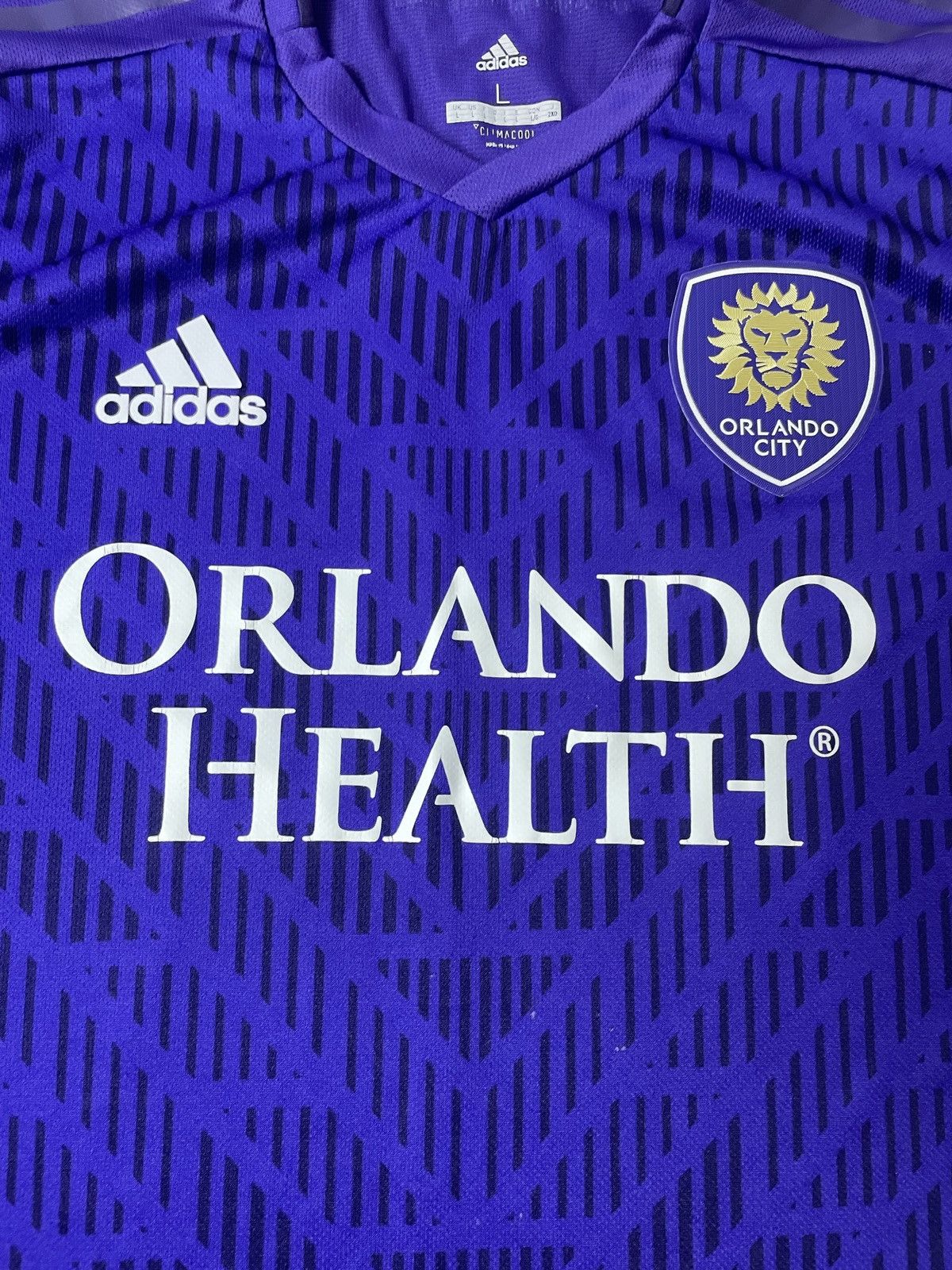 Adidas MLS ADIDAS ORLANDO CITY 19/20 HOME SOCCER JERSEY Mens L Size US L / EU 52-54 / 3 - 7 Thumbnail