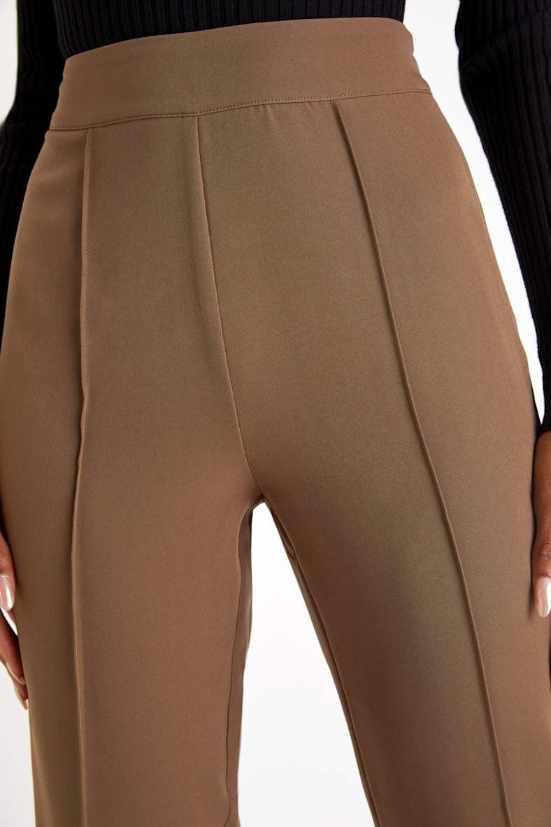 Lulus LULU’S Confidently Stylish Brown Pressed Seam Slim Leg Pants Size 28" / US 6 / IT 42 - 4 Thumbnail